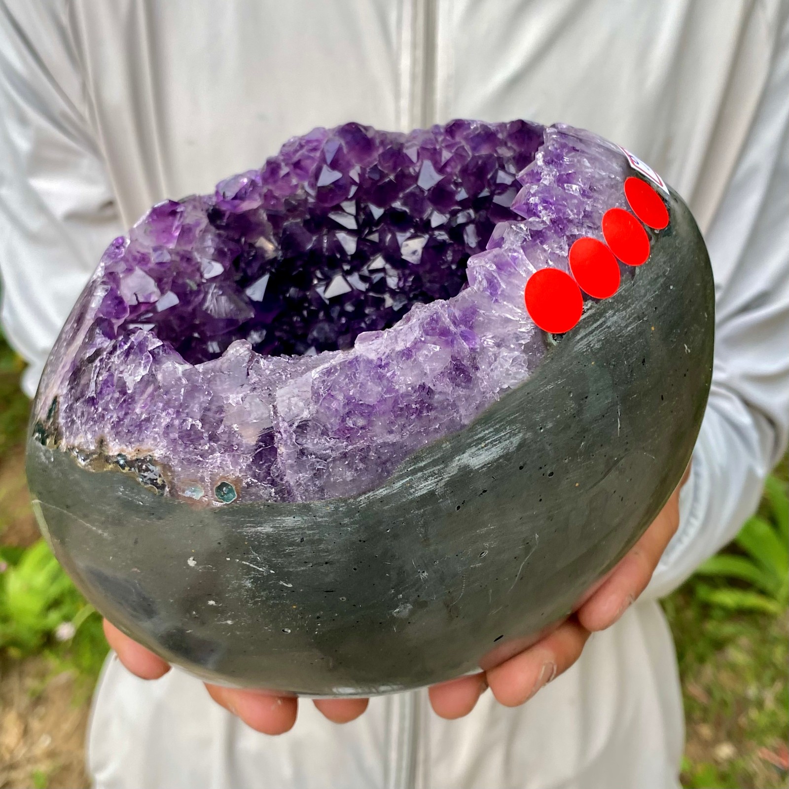 5.7LB Natural amethyst Dinosaur egg Quartz Crystal specimen healing