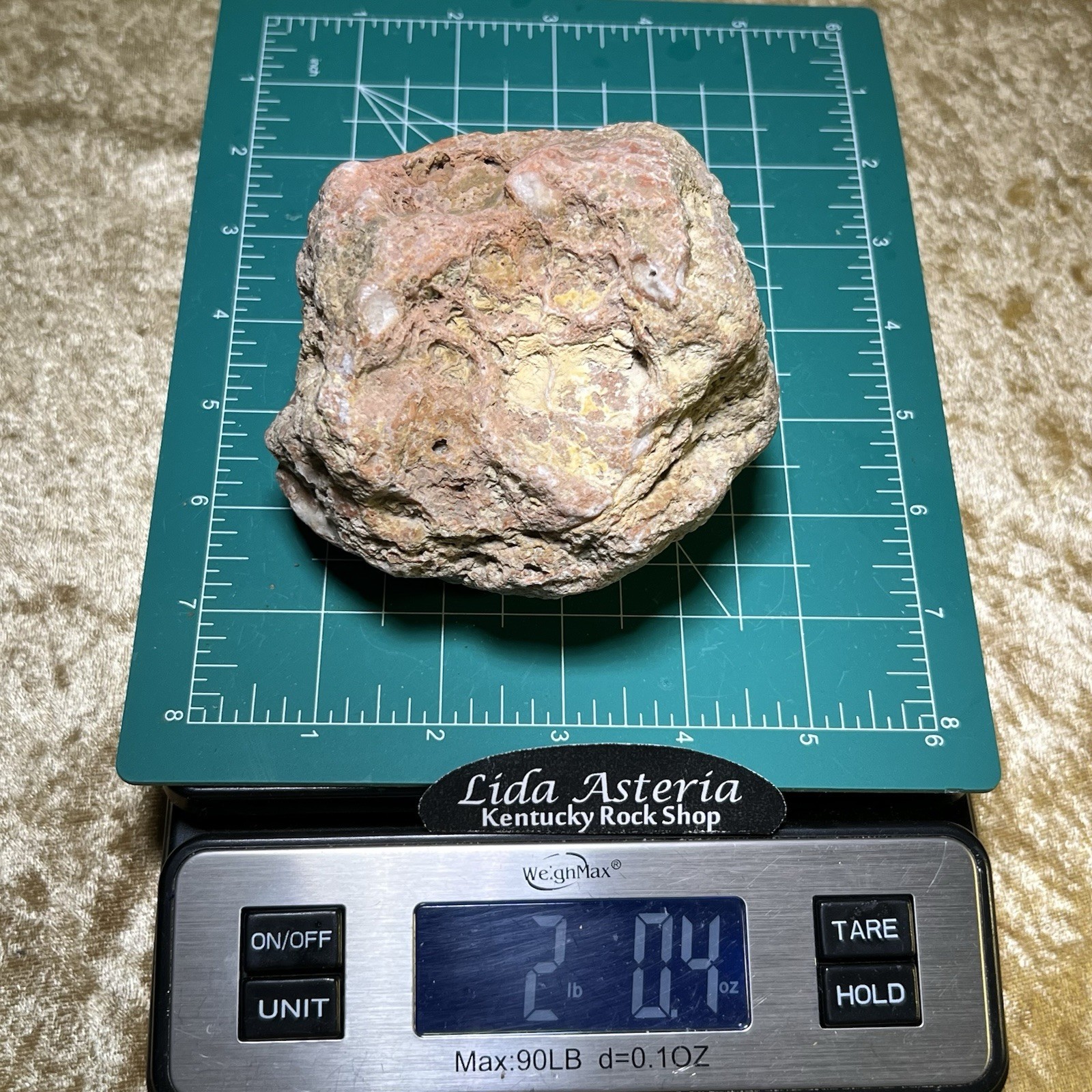 4-1/3″ Unopened Geode Uncut Red Fossilized Quartz Crystal Chalcedony Agate 2Lb
