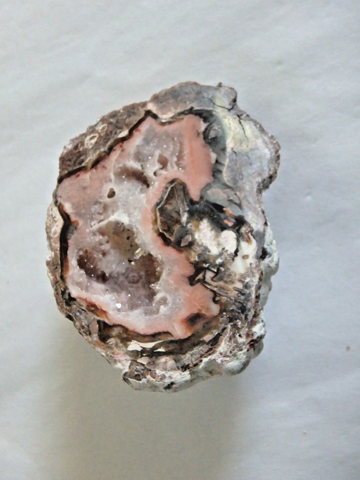 Unusual Baker Egg Geode Hermanus Ranch Columbus MN 65 grams half geode