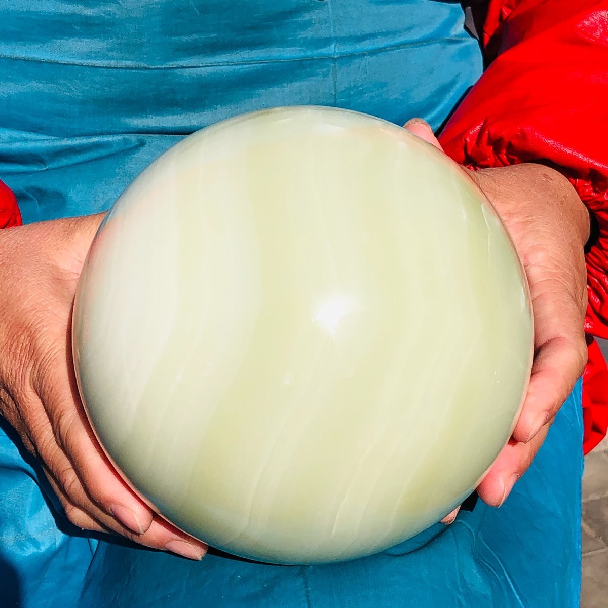 4900g Natural Afghan Jade Chakra Quartz Sphere healing ball Specimen