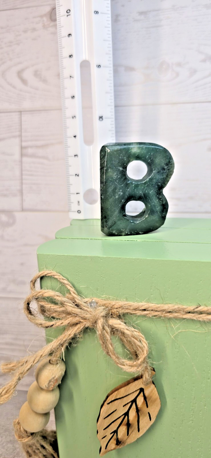 8 Large 1.5″ Carved Gemstone Letters Crystal Initials Sodalite Obsidian