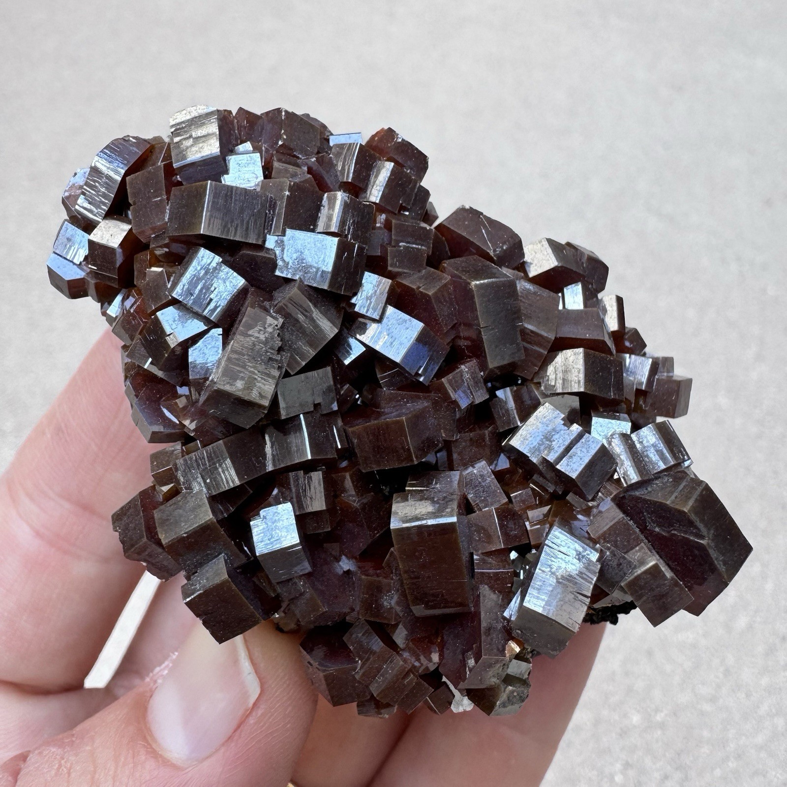 Vanadinite Crystal Cluster 2.5” 151g Specimen – Atlas Mts, Mibladen, Morocco