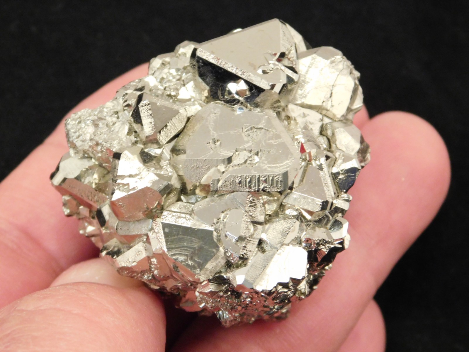PYRAMID Shaped Crystals! Tetrahedron PYRITE Crystal Cluster Peru 174gr