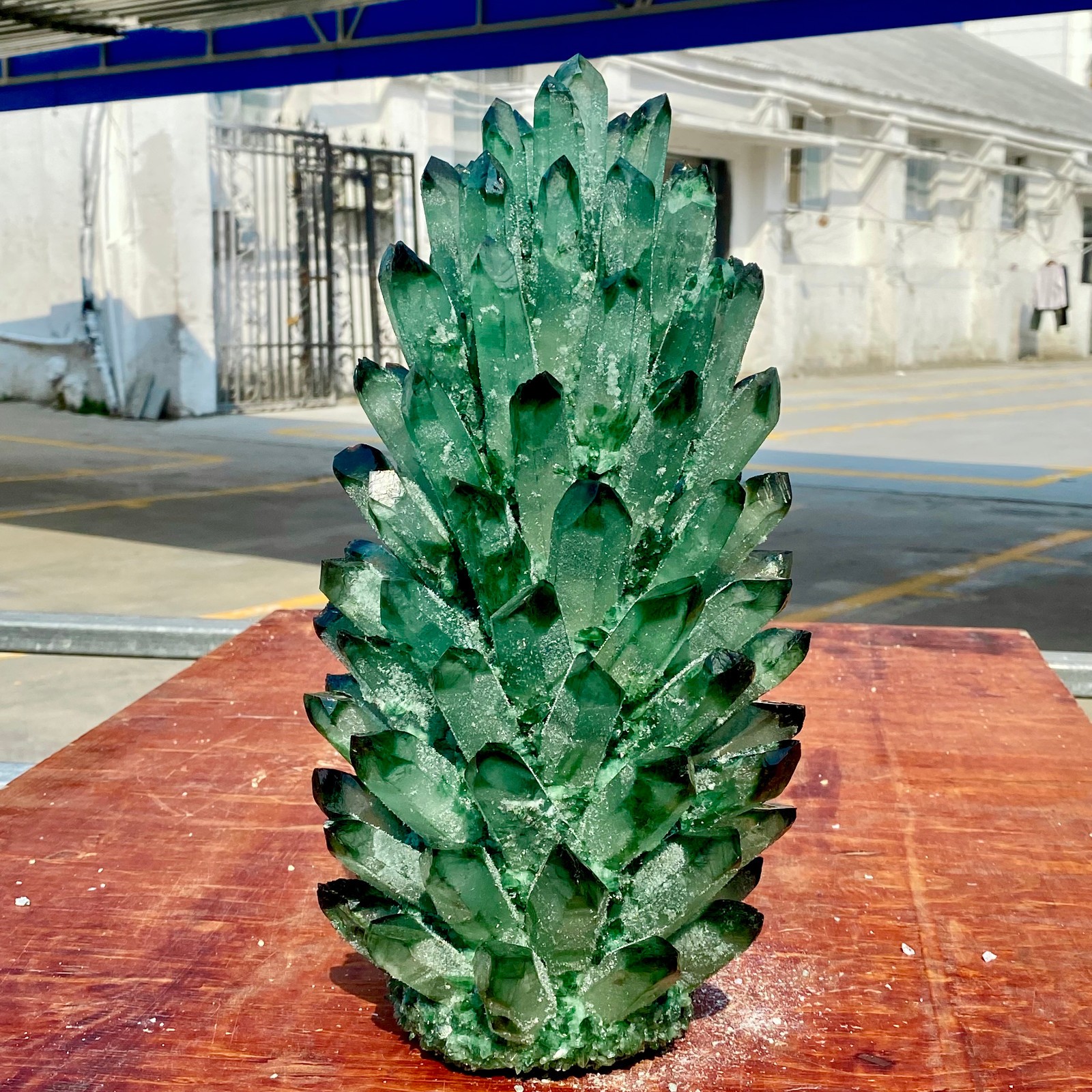 19.8LB Newly discovered green phantom quartz crystal cluster minerals