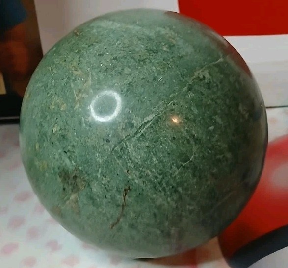 100% Natural Green Lushan Jade Aventurine CRYSTAL BALL SPHERE 4inx3.5! In.