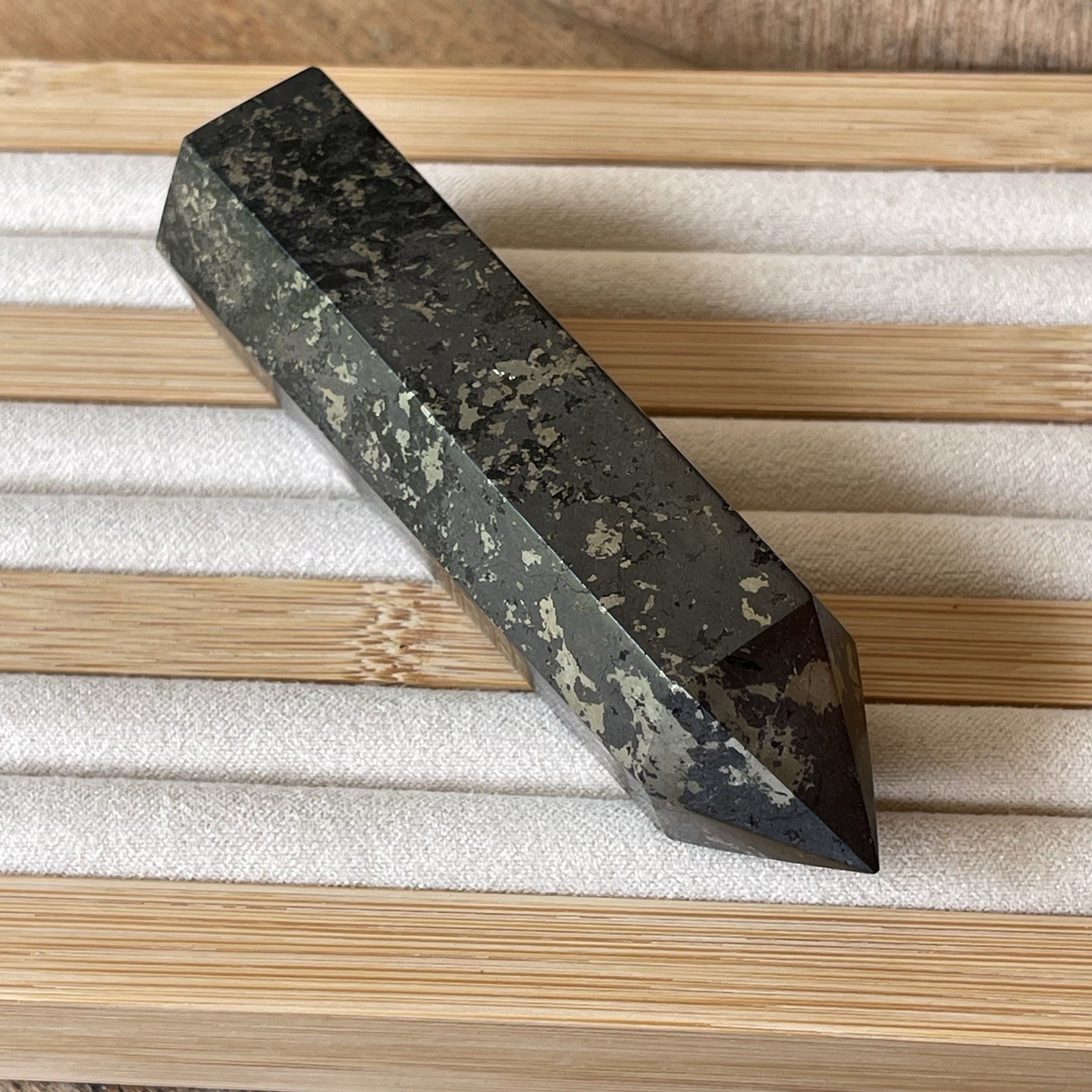 Apache Gold Tower, Healer’s Gold Pyrite magnetite Point – Black Natural Crystals