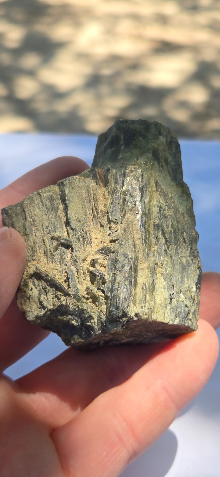 Beautiful Raw All Natural Green Epidote Crystal Stone Cabinet Specimen 6.2 Ozs