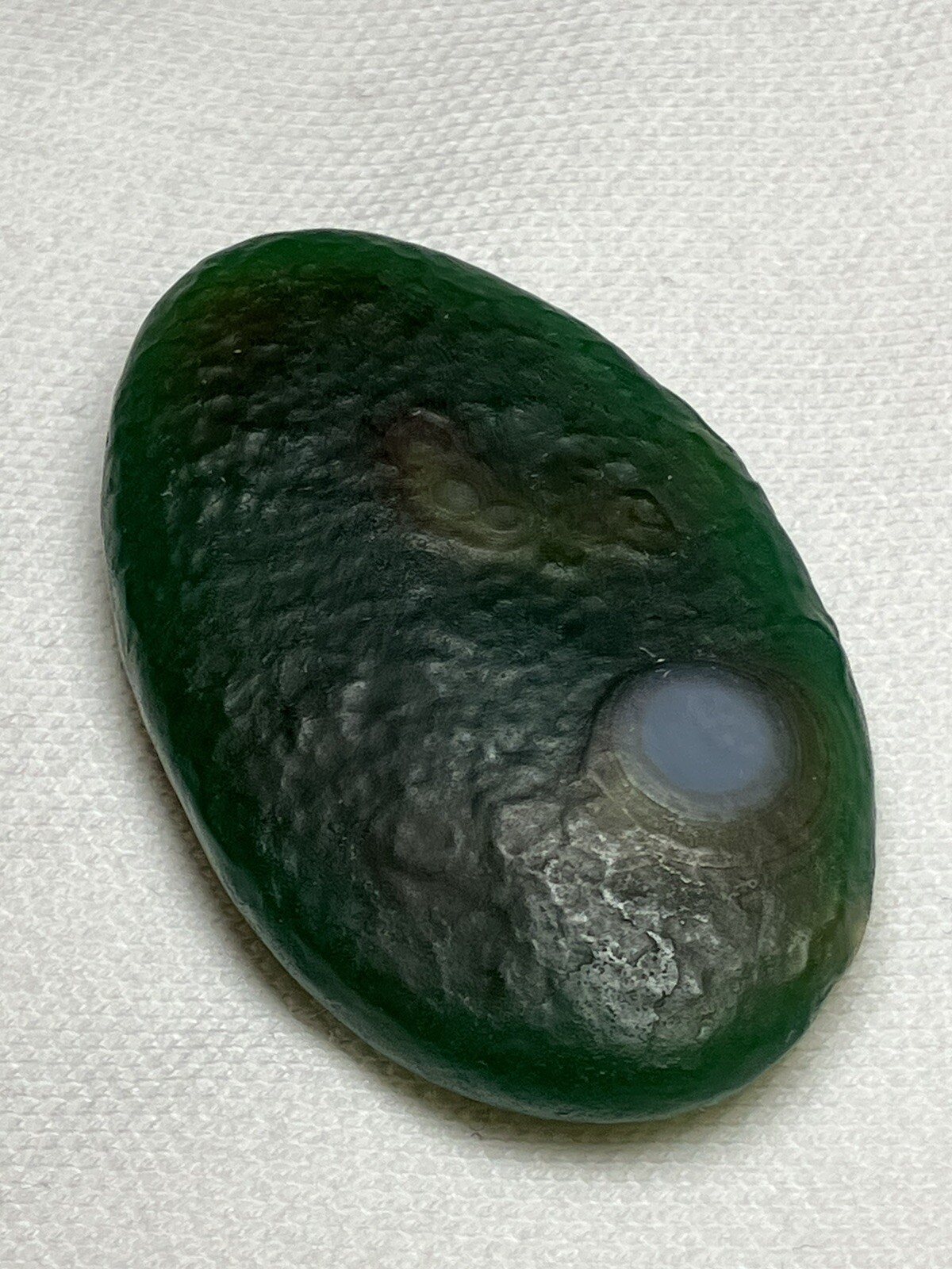 RARE Gobi Eye Agate Bonsai Suiseki Flat Palm Stone Green 18g
