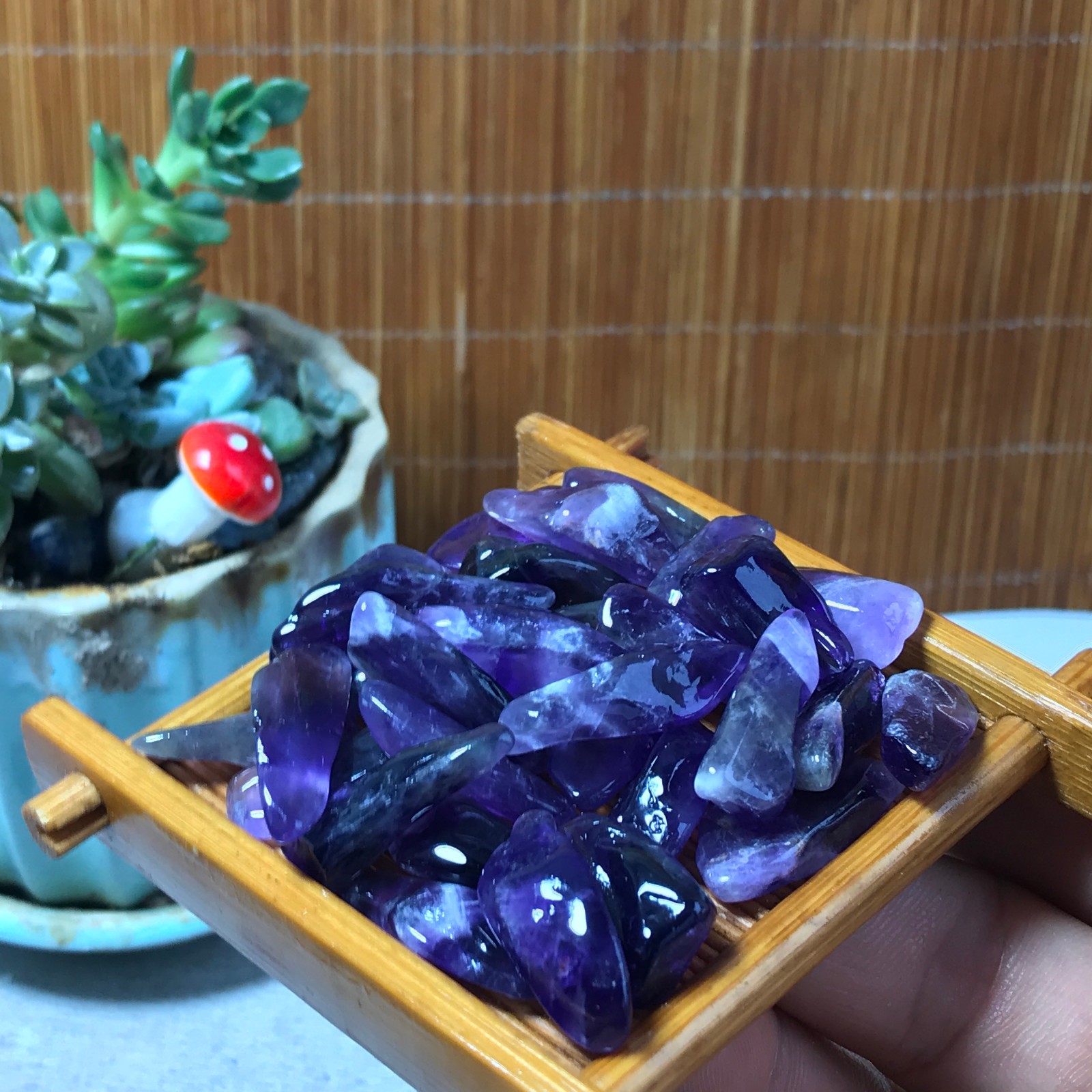 32pcs Natural Dreamy amethyst Crystal gemstone Polish Mineral Specimen 60g A6586