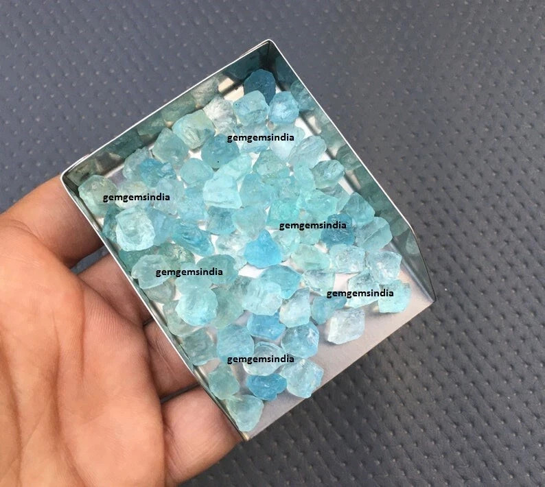 Fabulous Blue Aquamarine 25 Pieces Raw Size 8-12 MM Aquamarine Rough Stone