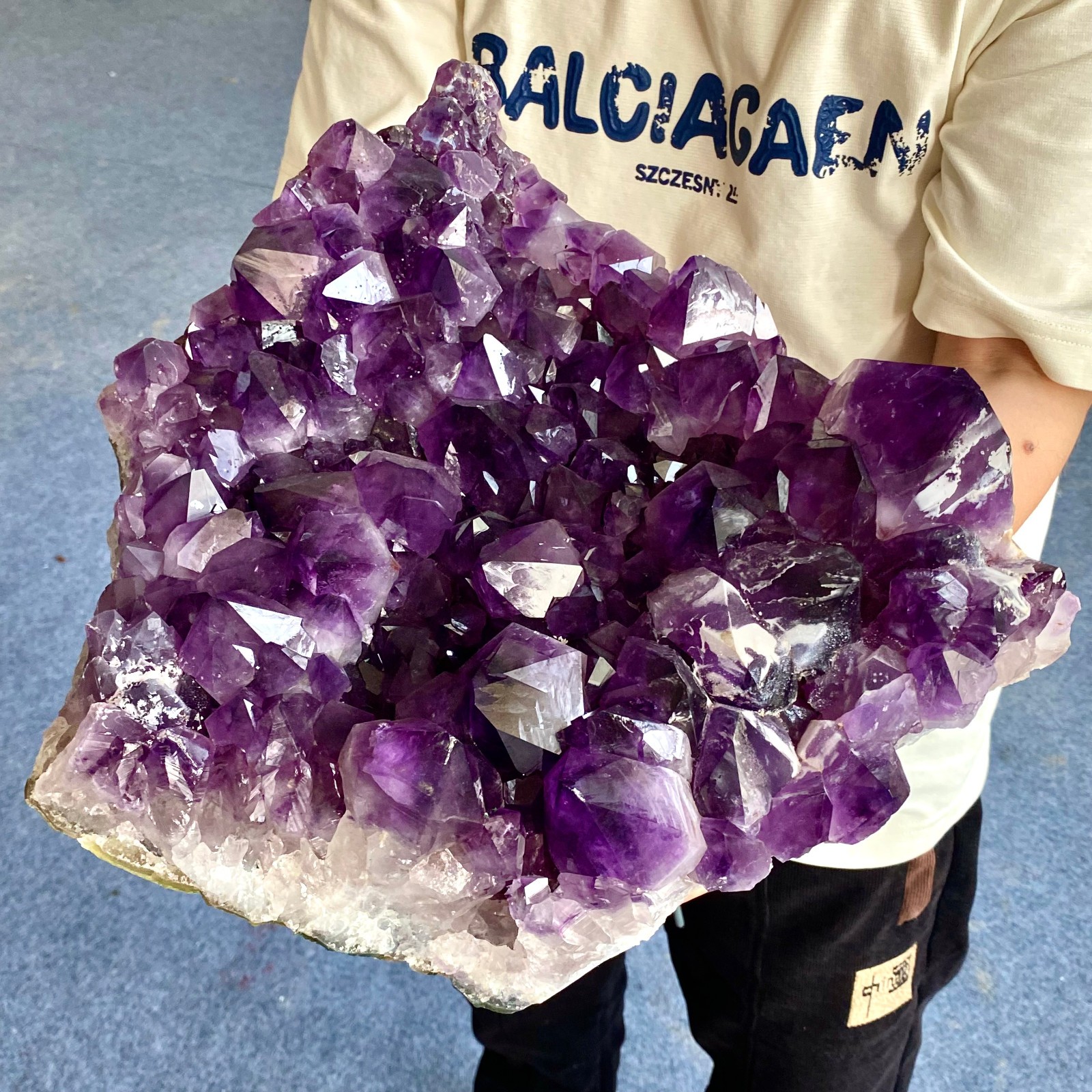 25.19LB Large Natural Amethyst geode quartz cluster crystal specimen Healing.