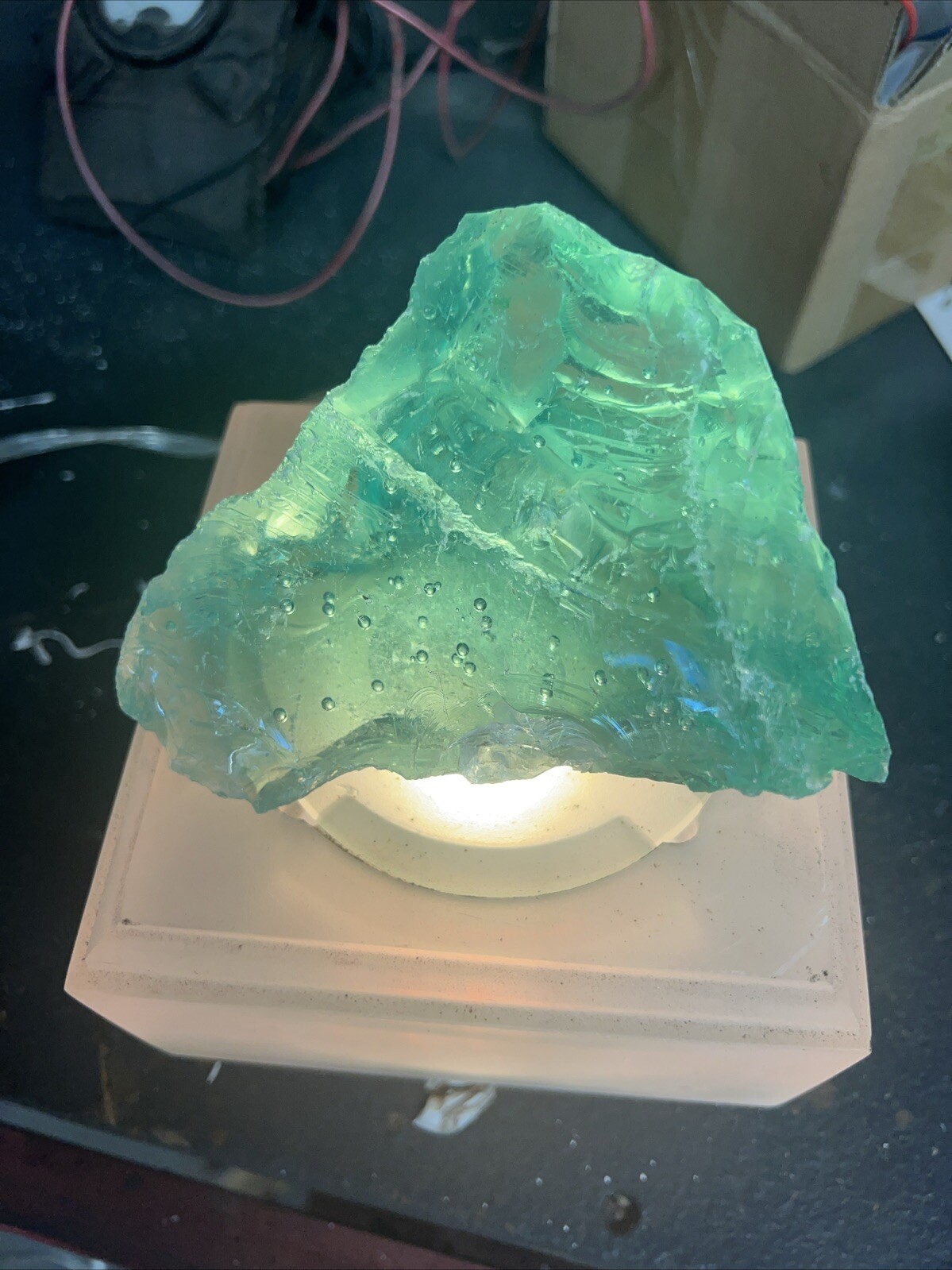 Glass Rock Slag Aqua Color Chunk Aquarium Landscape Garden Beautiful Zero