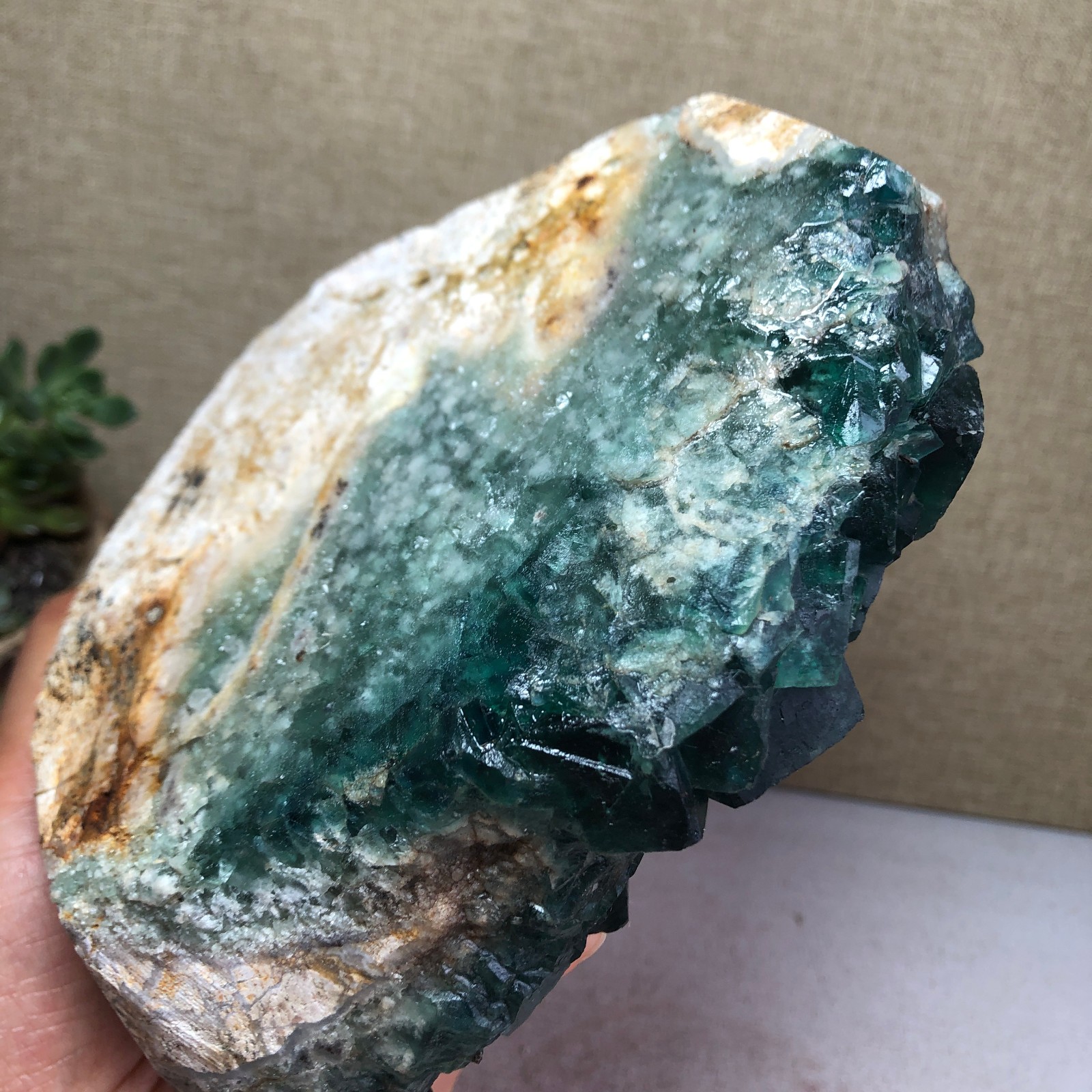 1.34kg NATURAL Green Cubic FLUORITE Crystal Cluster Mineral Specimen A4722