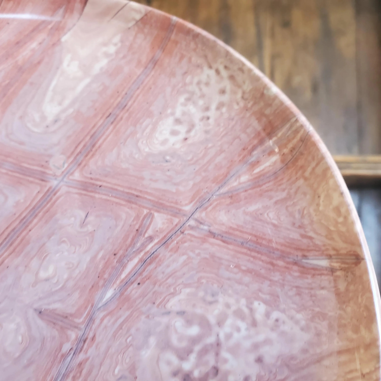 Picture Story Jasper Platter Plate Pink Pastel Serving Display Crystal 1260 gram