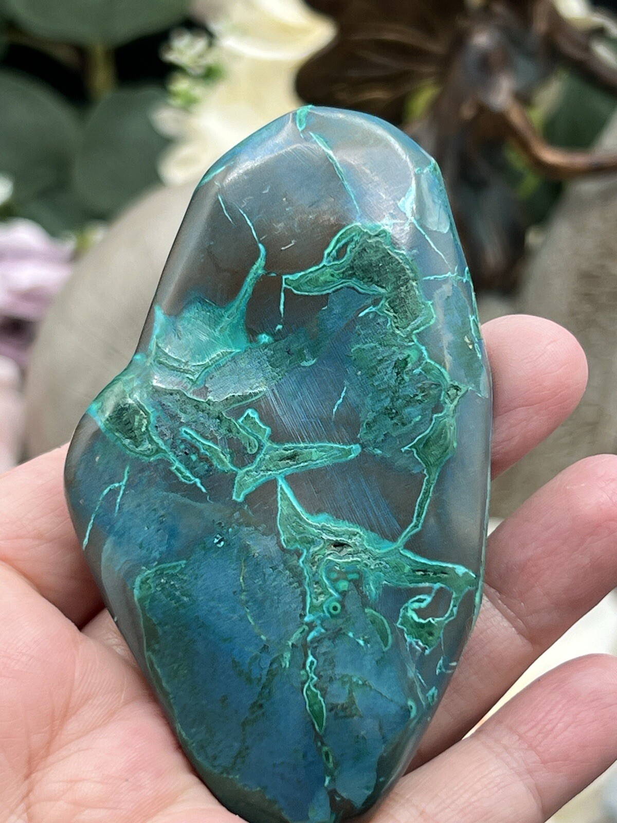 Natural “Malacolla” Malachite & Chrysocolla Freeforms L@@K Free ship & Gift