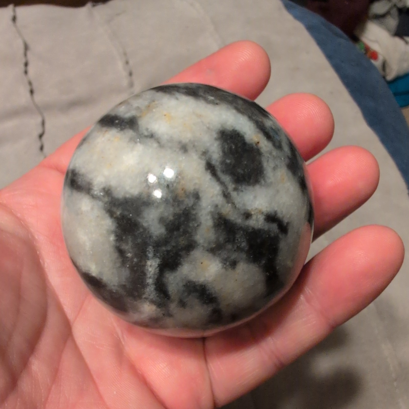 Charcoal and gray sphere 2.5 inch