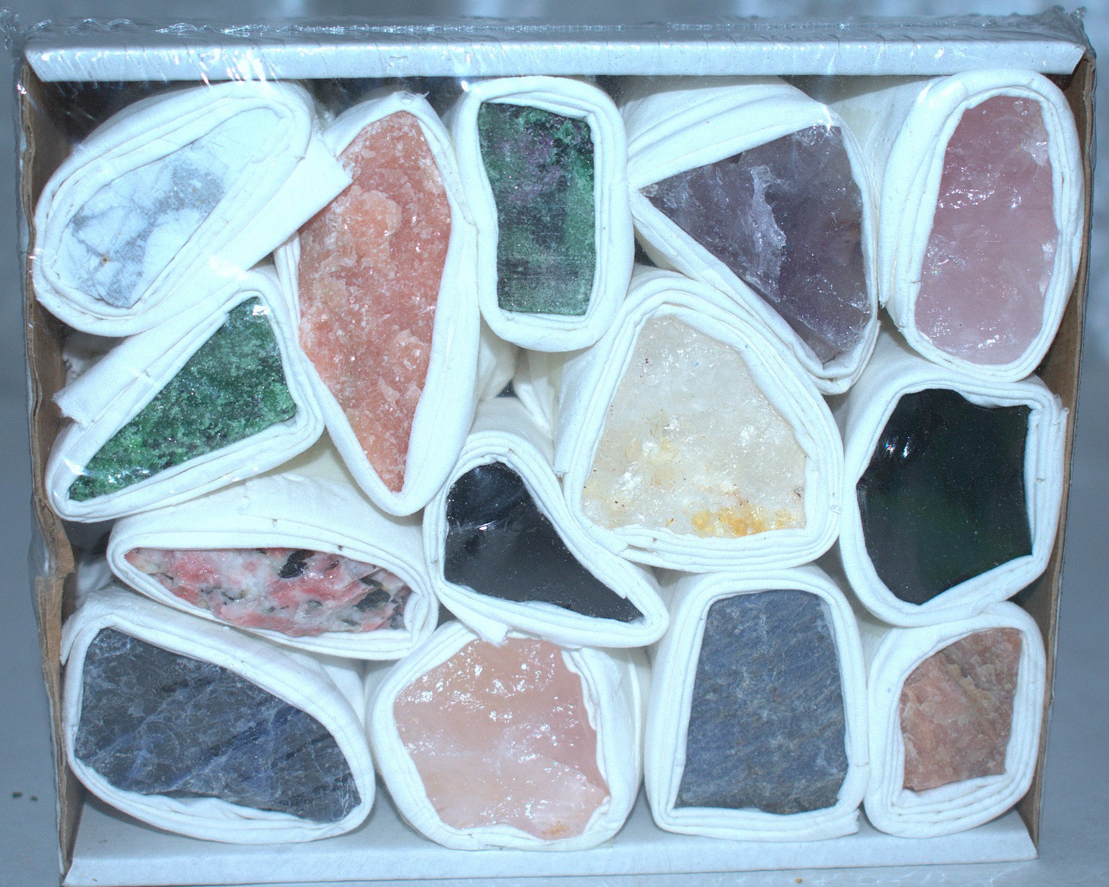 Box of Rough Gemstones 5.75″/404 Grams