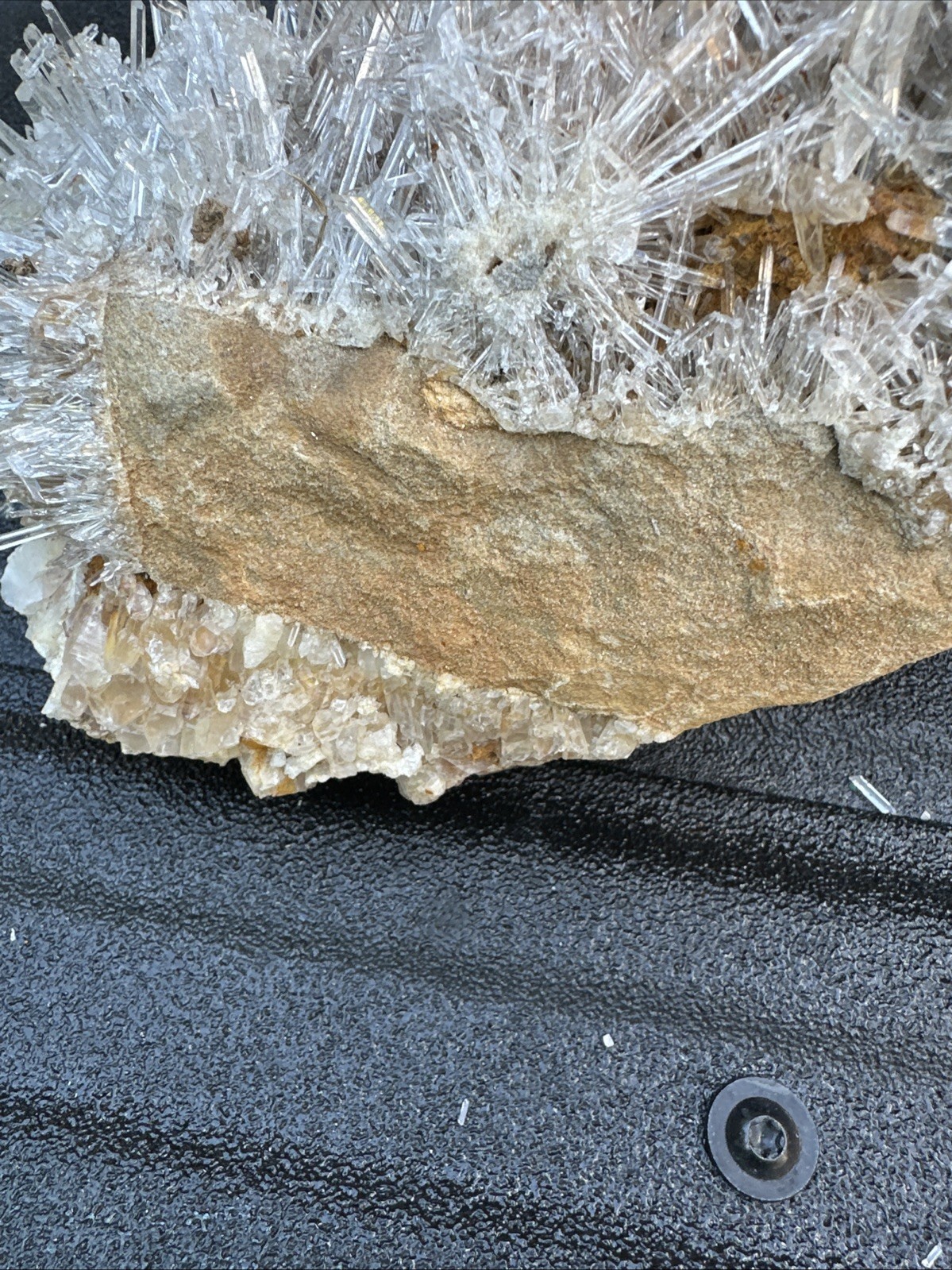 Large Natural Crystal Mineral Specimen Quartz/Aragonite on Iron Matrix 10” 6lb +