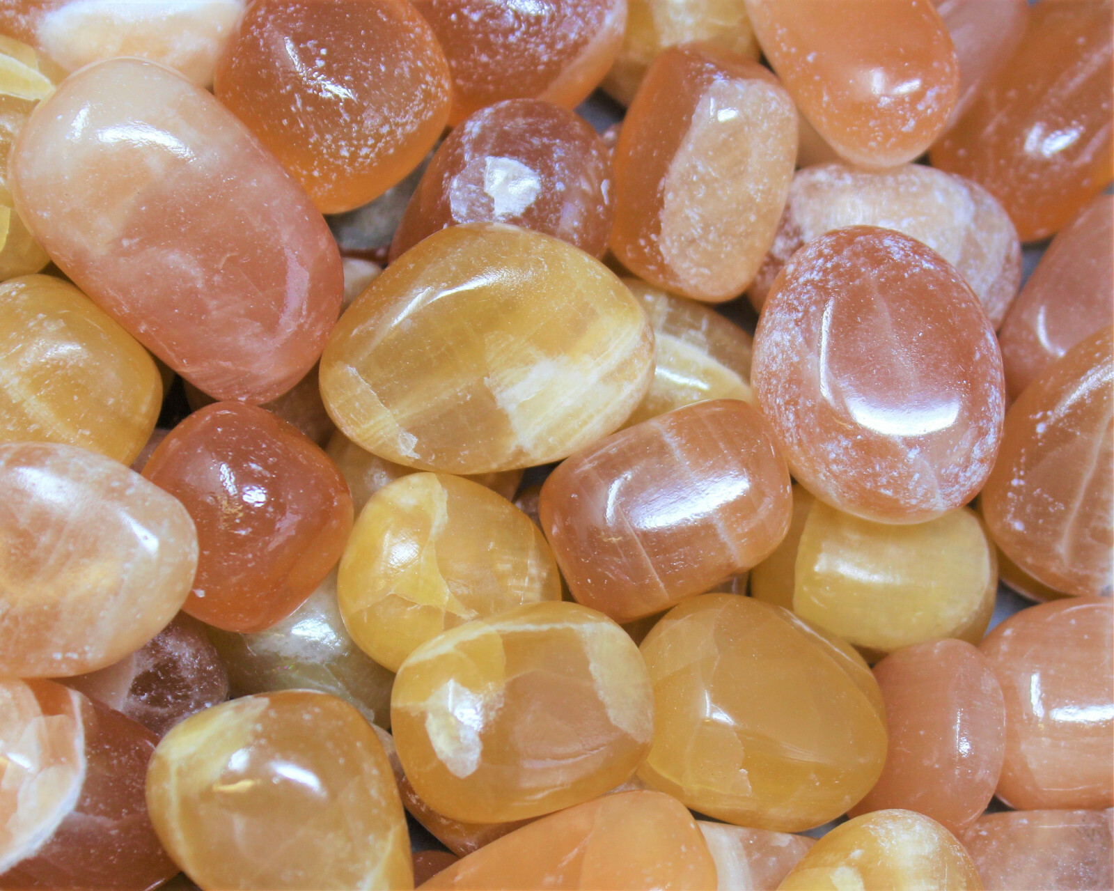 Honey Calcite Tumbled Stones: Choose Ounces or lb Bulk Wholesale Lots (A Grade)