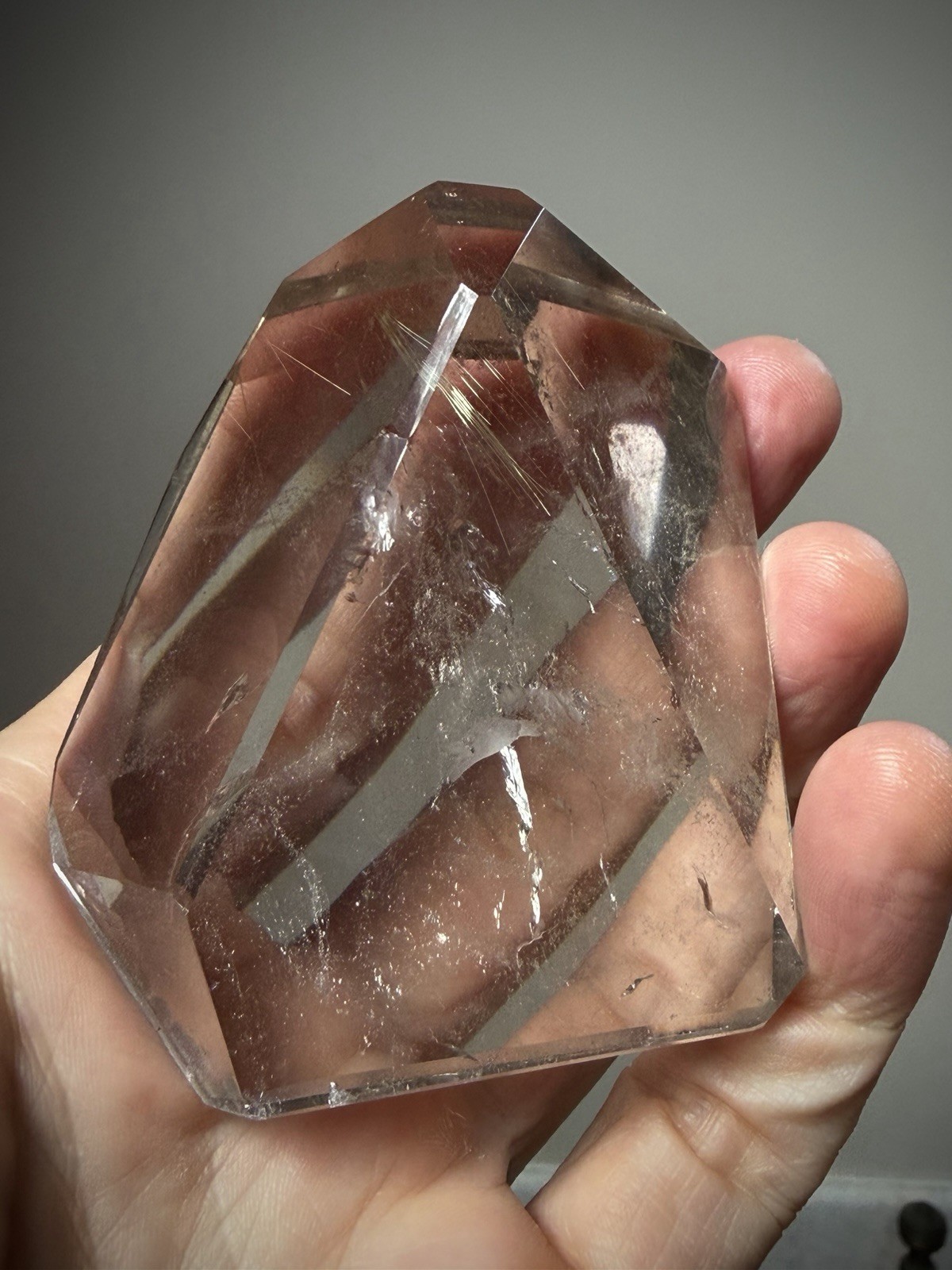Gold Rutilated Quartz Crystal Optical Quartz Rutile Inclusion Quartz Polished