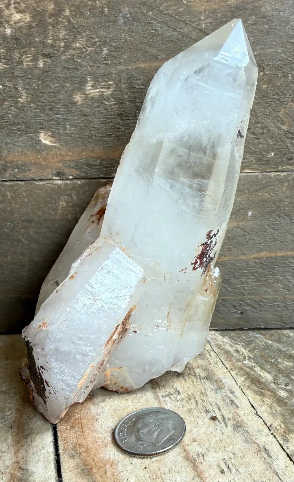 4″Quartz Crystal Cluster Epidote from Madagascar