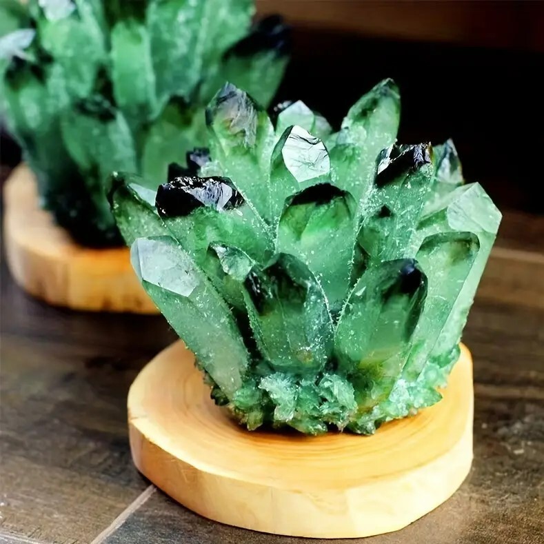 300G-400G Large Green Phantom Quart Crystal Healing Cluster Specimens Gift Decor
