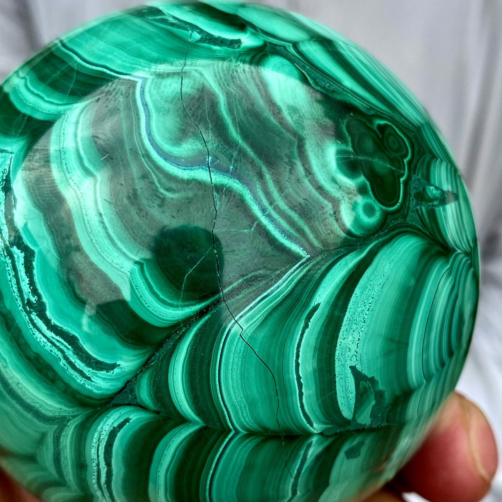 2.51LB Rare Natural Malachite quartz hand Carved sphere Crystal Healing Gem ball