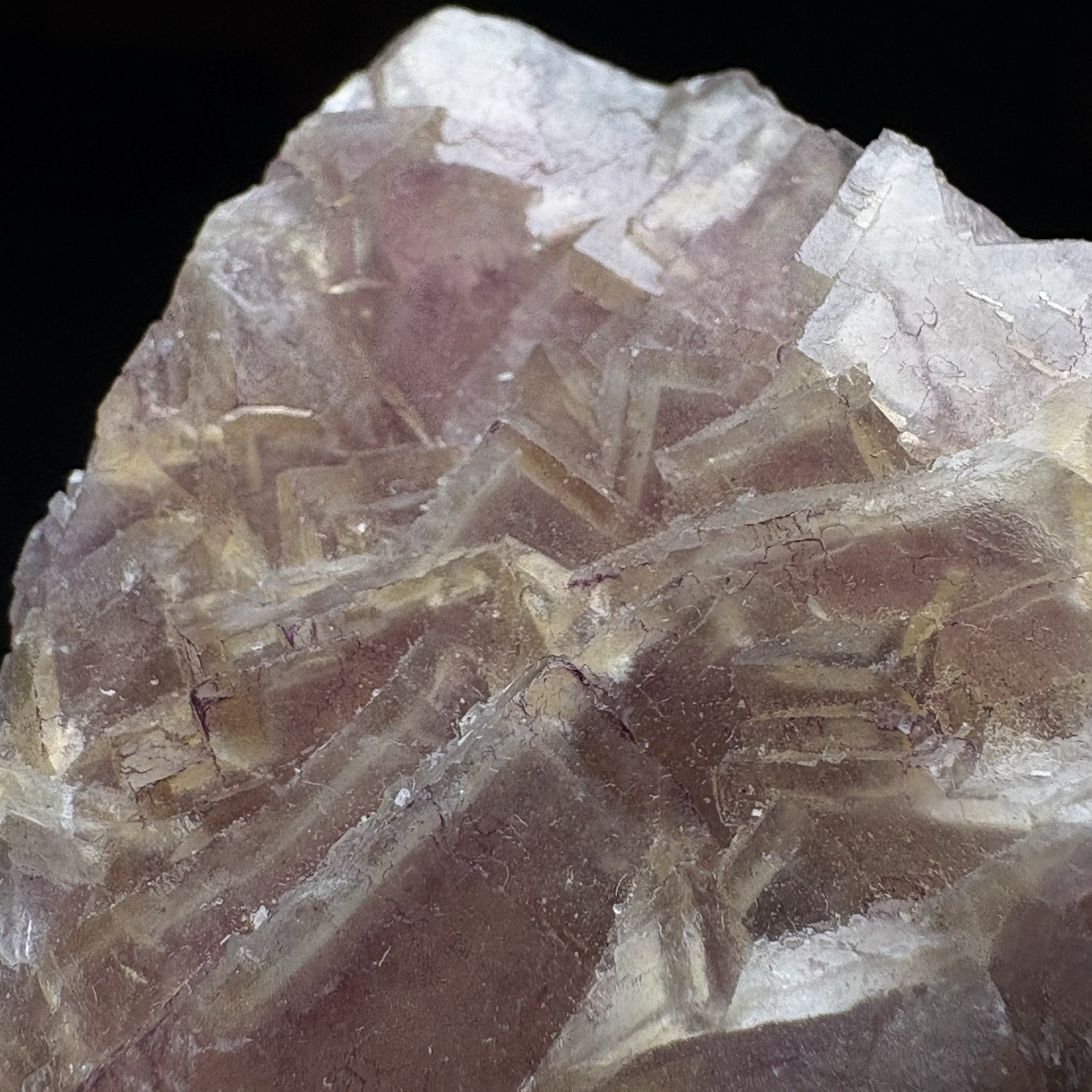 Natural Phantom Fluorite Yellow Geometric Border Crystal Mineral Specimen A95