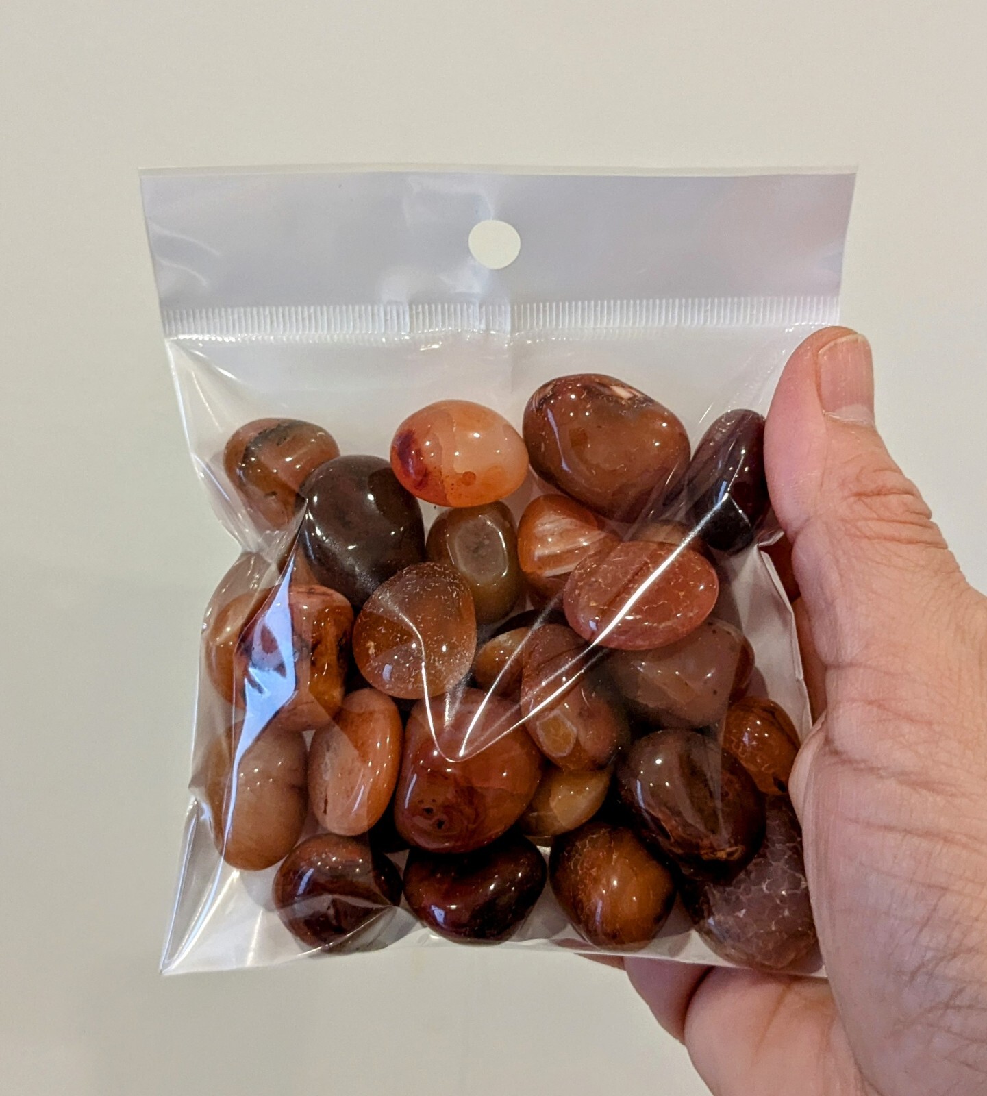 1/2 LB. Carnelian Tumbled Gemstones Sacral Chakra Activation 30-35 Stones p/bag