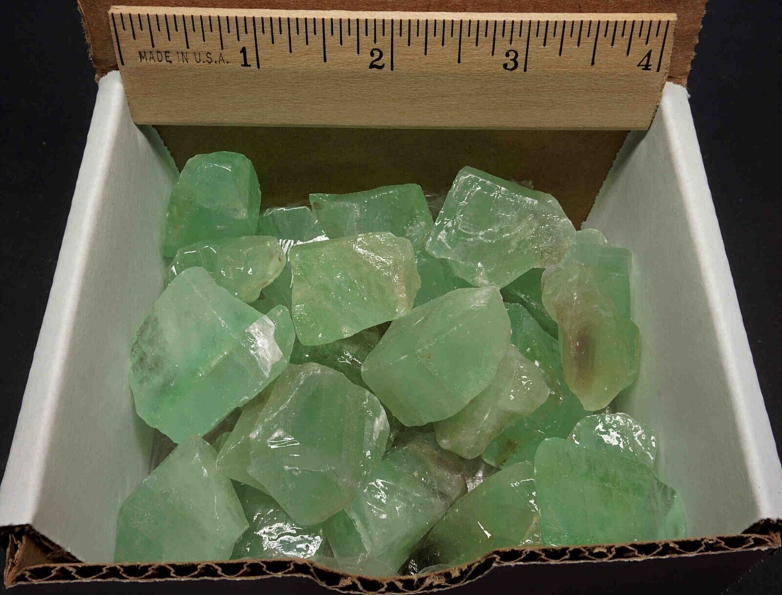 Green Calcite Box 1/2 Lb Bright Green Natural Crystal Chunks Mineral Specimens