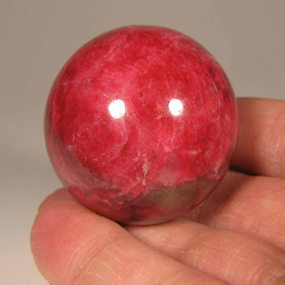 40mm Rare Pink THULITE Gemstone Sphere Ball w/ Stand – Trondheim, Norway