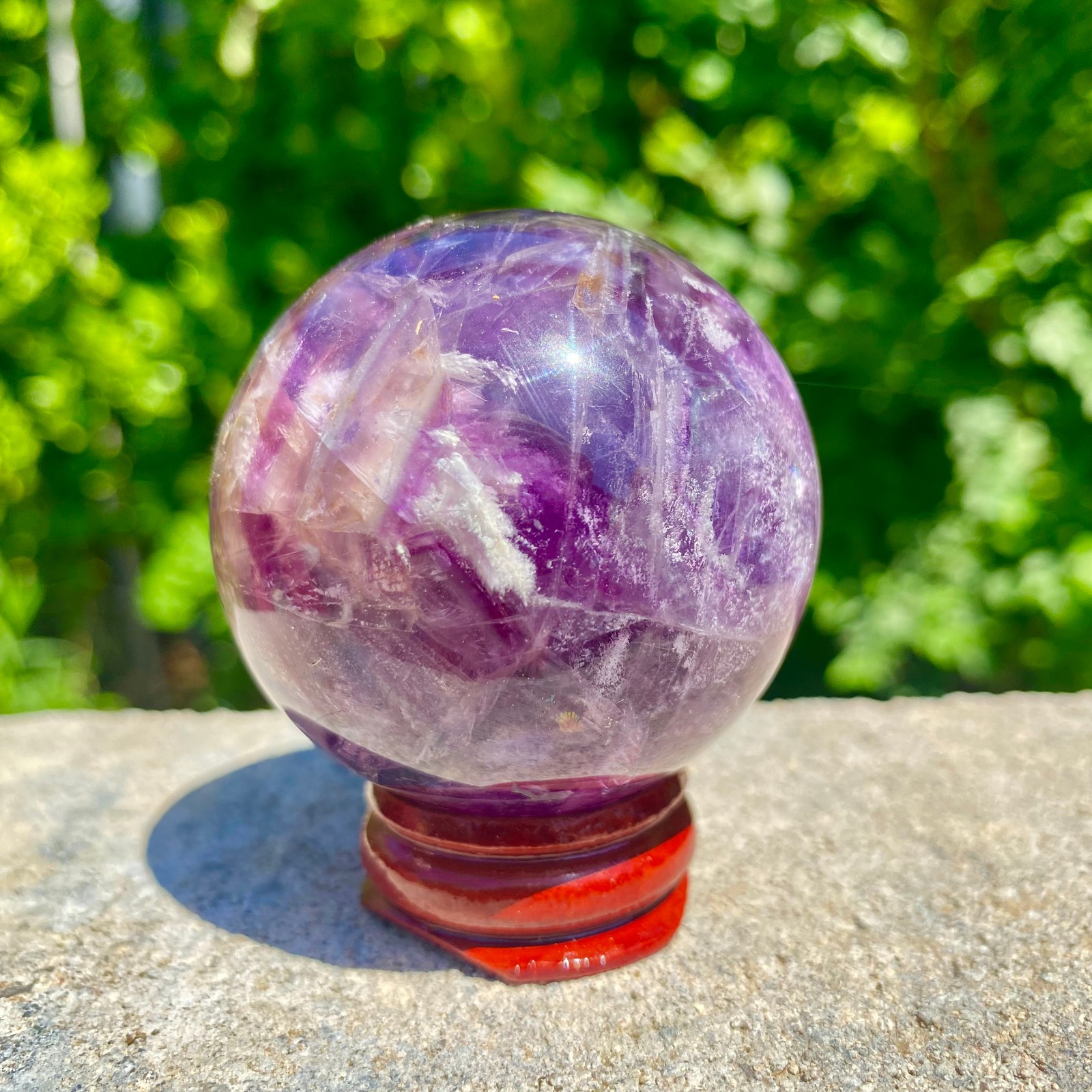 217G natural Green fluorite ball quartz crystal Sphere Reiki energy healing