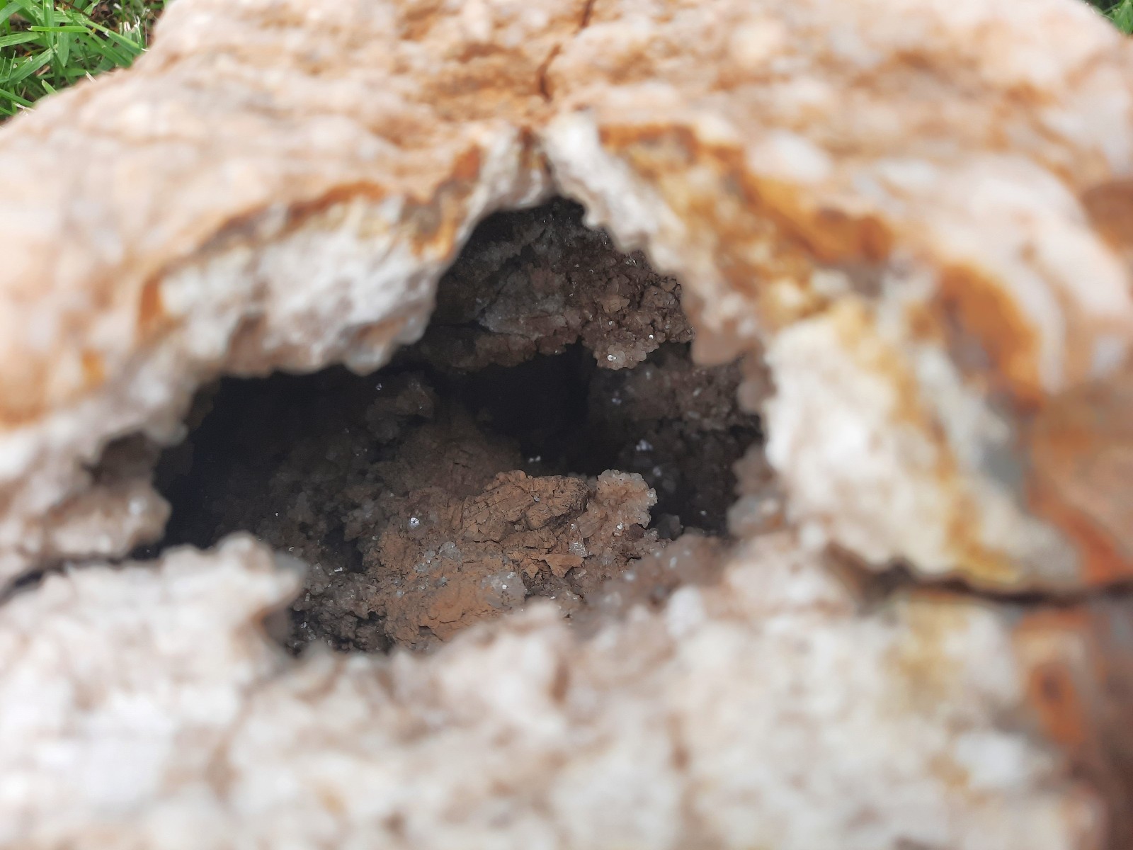 8″ Smokey Quartz Fractured Geode. Southern Kentucky