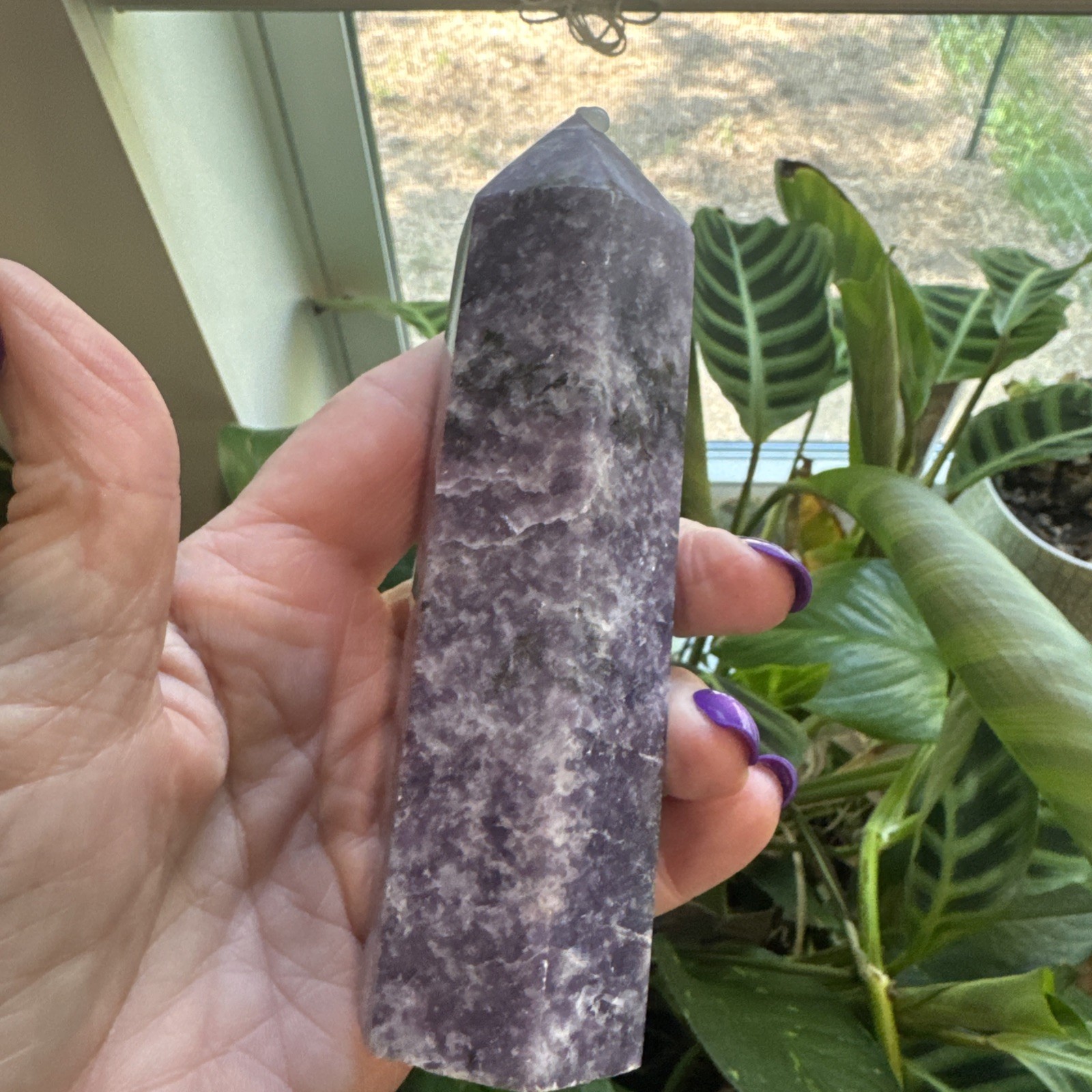 Lepidolite Crystal Tower 295 Grams 5.25”