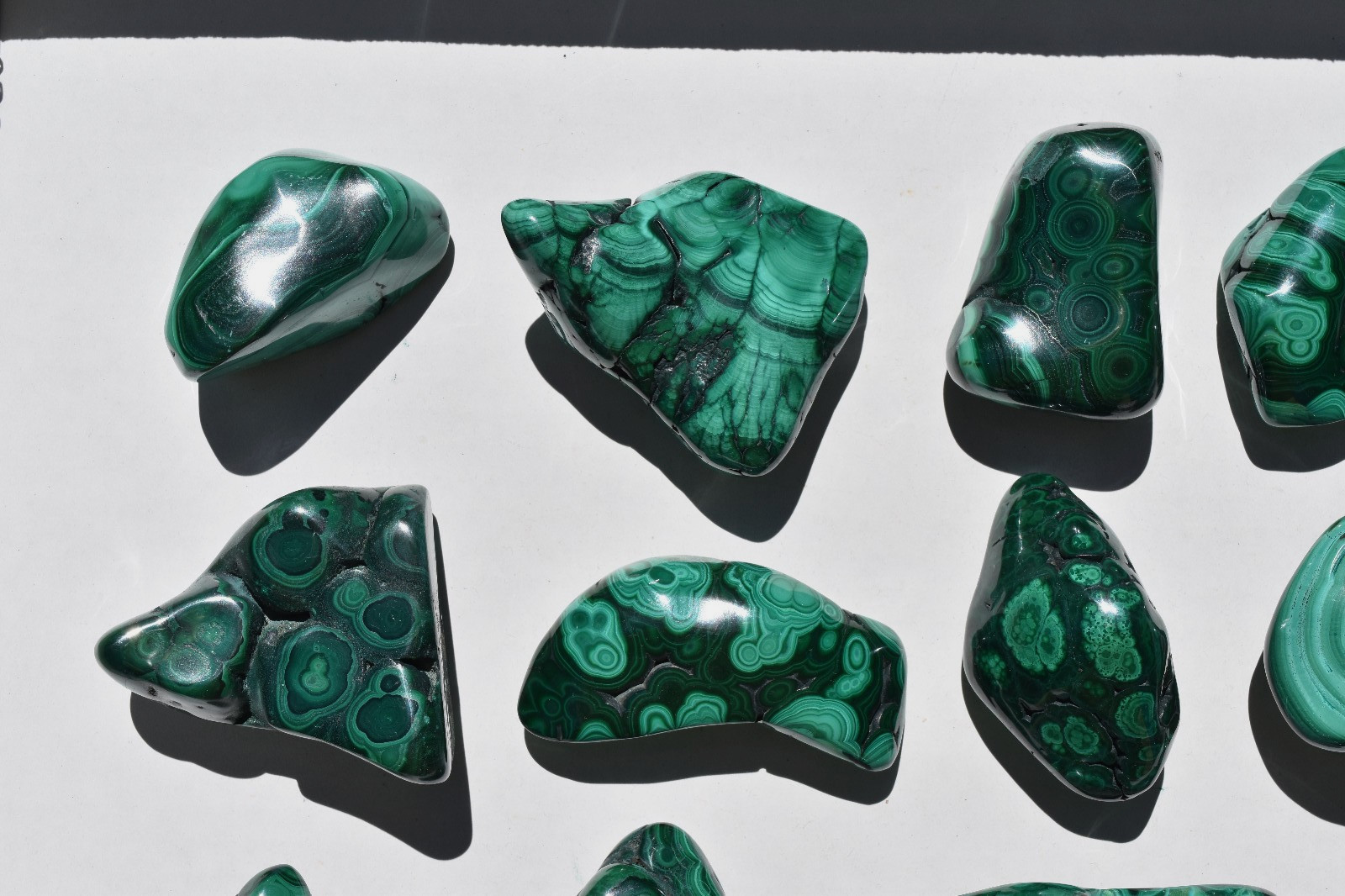 WHOLESALE Polished Malachite from Congo 15 pieces 2 kg # 5869