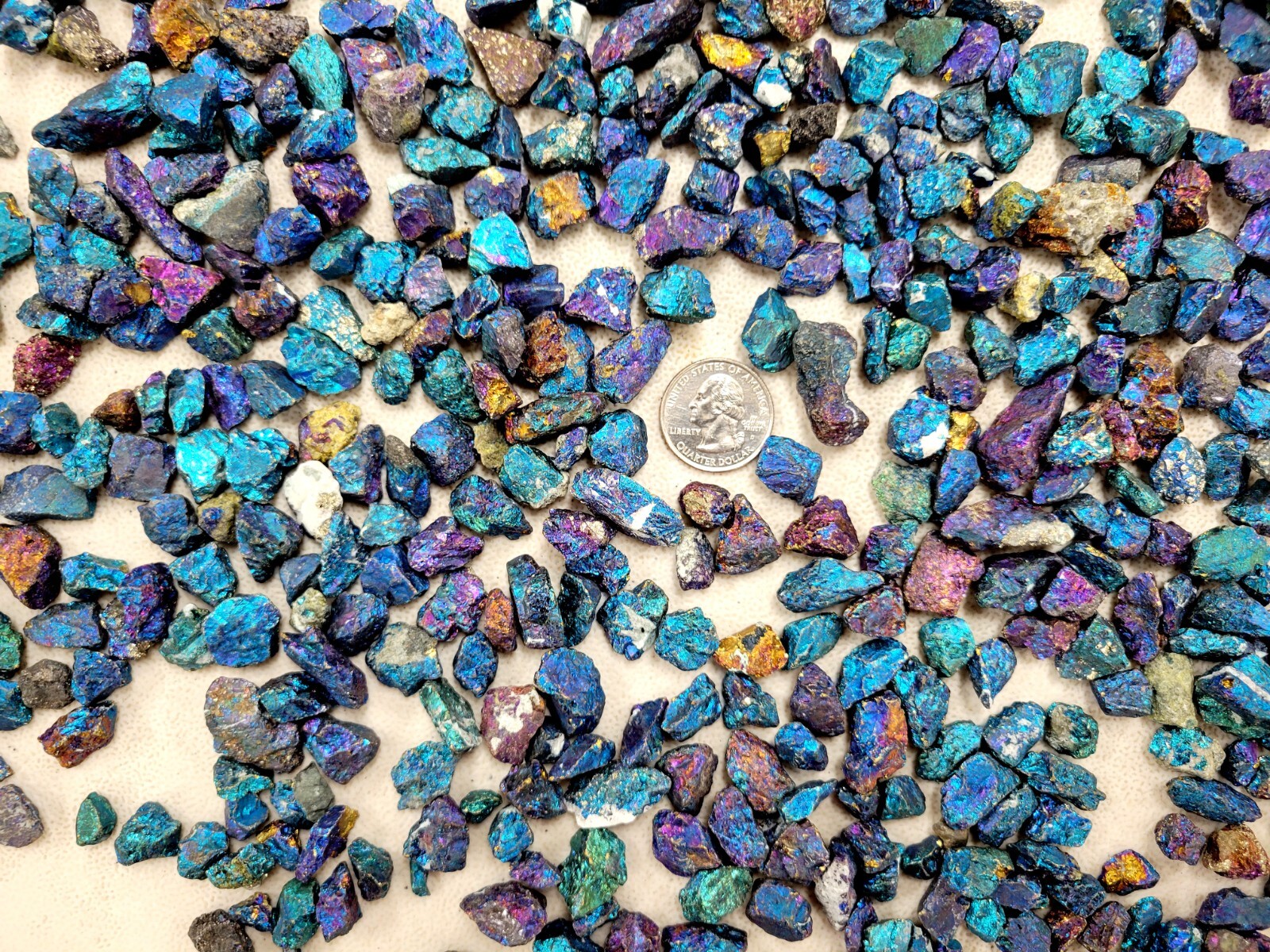Raw Chalcopyrite Crystal Chips Bulk AKA Peacock Ore Tiny Small Rough Gemstones