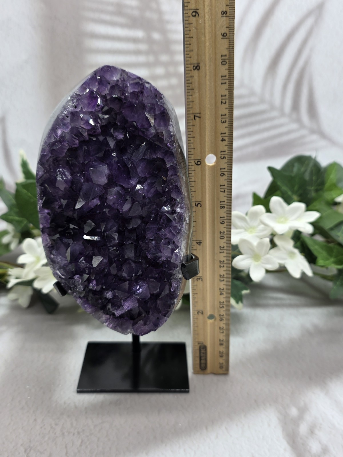 Uruguay Amethyst Geode Crystal Display Piece, Complimentary Utility Stand Inclue