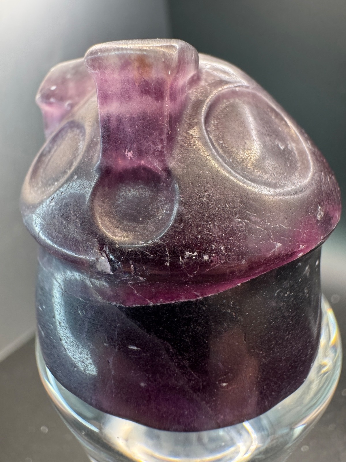 6399 Purple Fluorite Carved and Polished Fairy House 125g