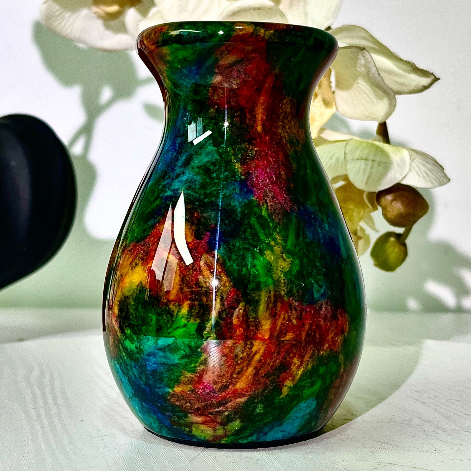 497G Natural “Seven Colors Jade” vase specimen -Taiwan China
