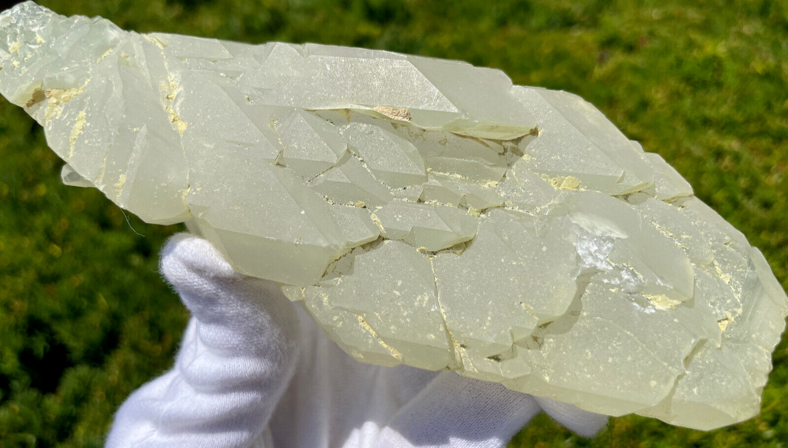 USA SALE SEE VIDEO 479g 1LB+ 6.1″ LARGE ELESTIAL EPIDOTE QUARTZ CRYSTAL SPECIMEN
