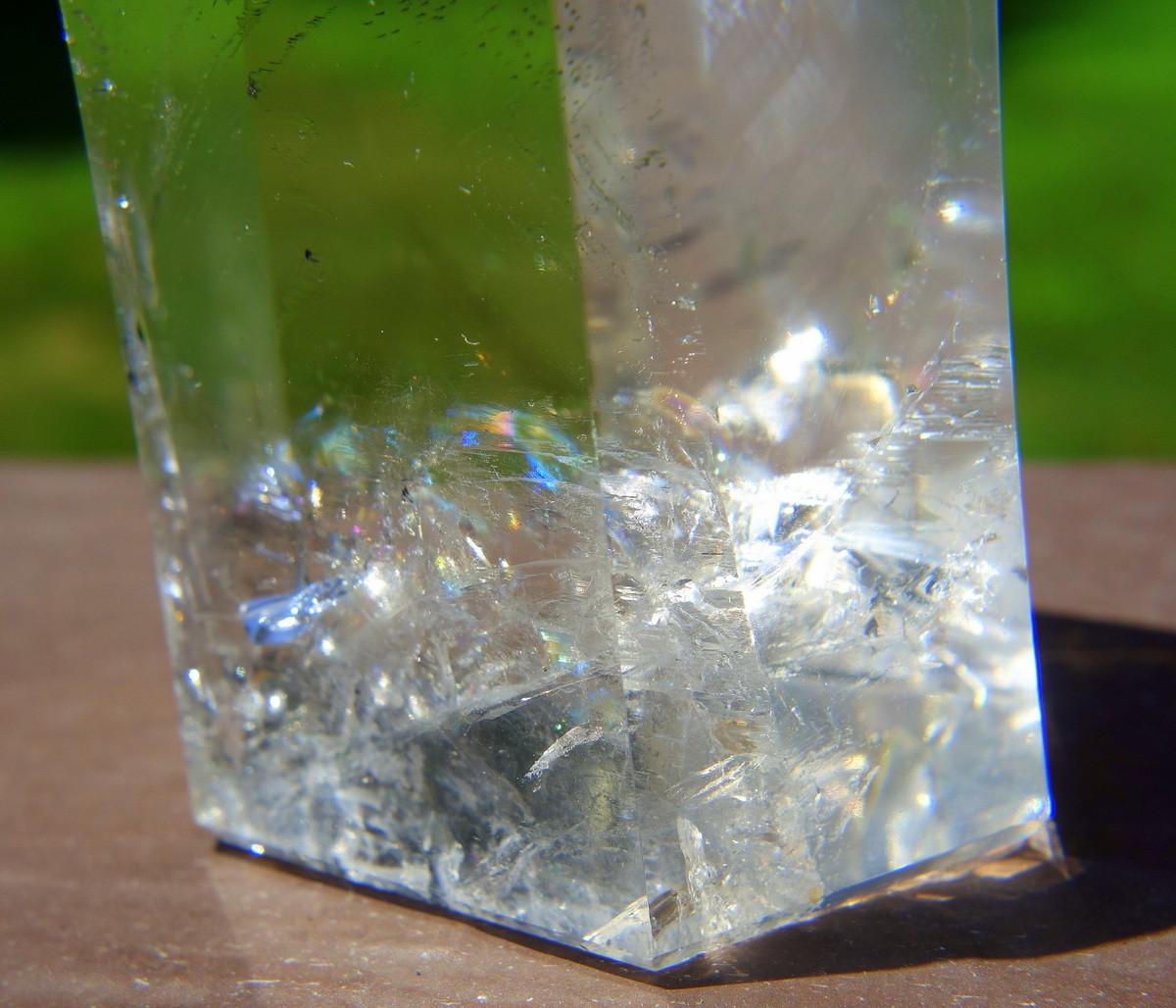 Lemurian Quartz Channeling Crystal with Phantom and Rainbows Polished