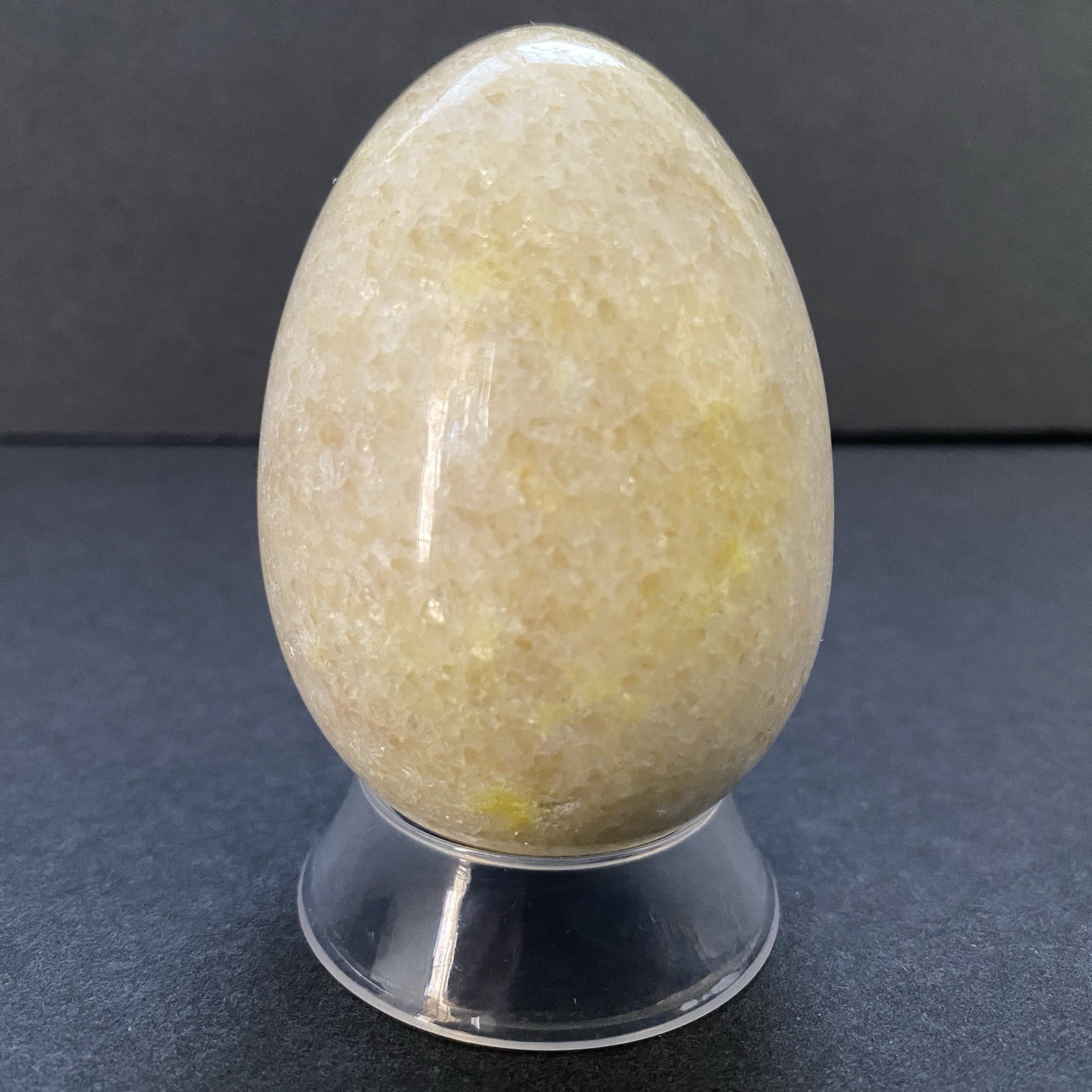 Natural Onyx Stone Egg With Stand Hand Polished Banded Agate Calcite Crystal