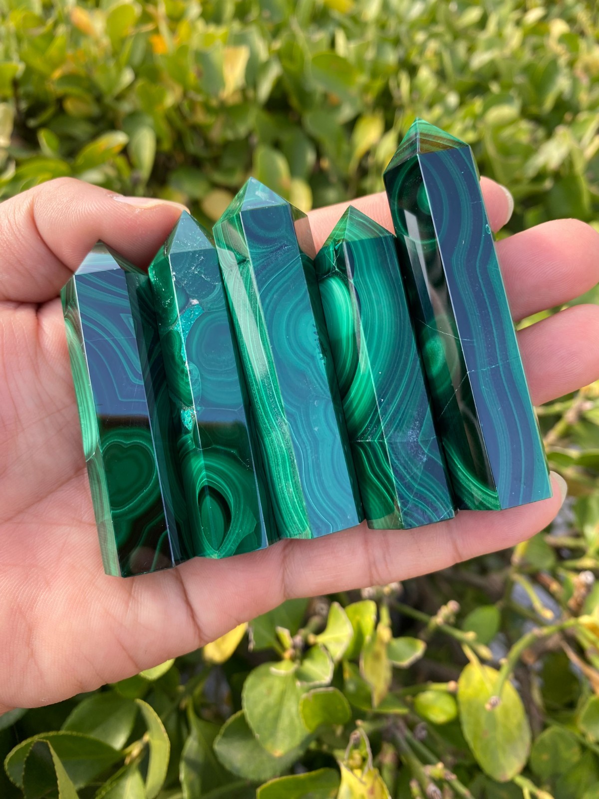 1pc Top Natural Malachite Quartz Obelisk Crystals Tower Chakras Point healing