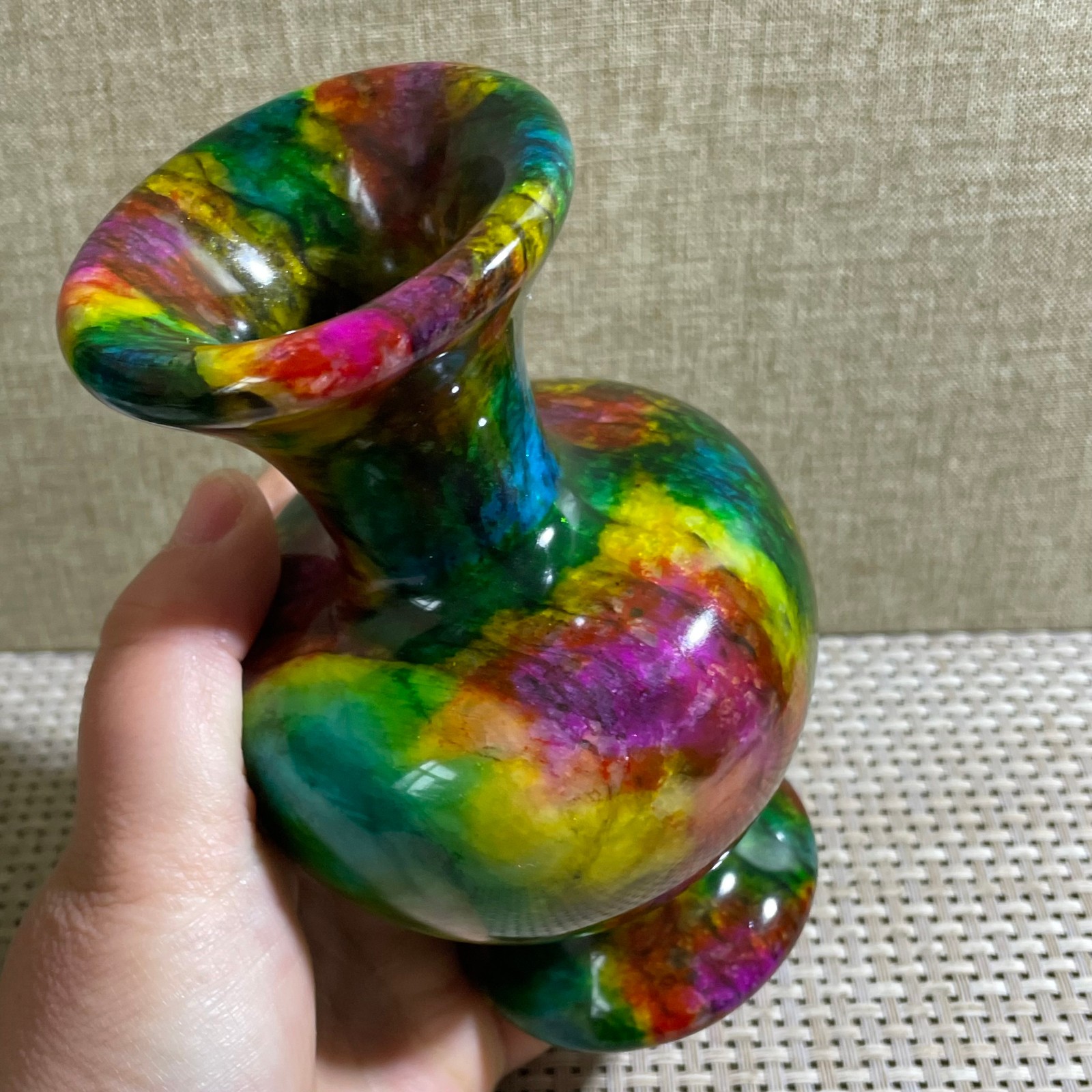 828g Seven Colors Jade vase specimen Decorative -Taiwan China