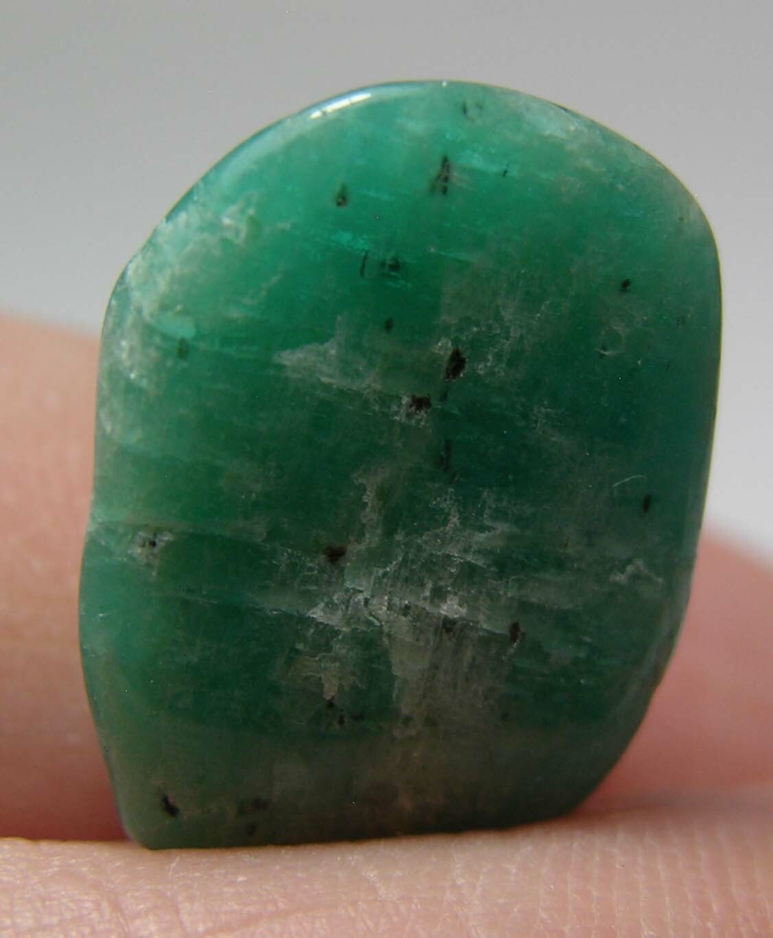 #8 Russia 9.60ct Natural Tumbled Rough Amazonite Crystal Specimen 1.90g 16.00mm