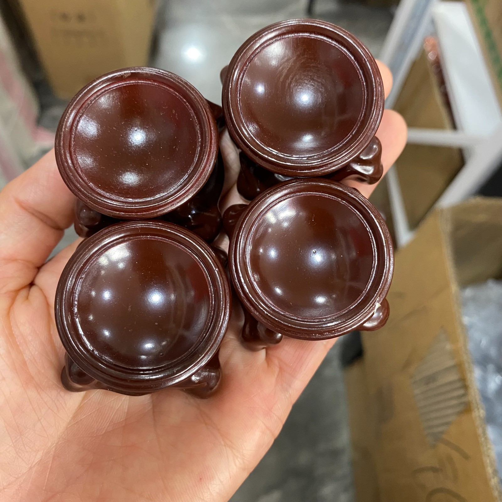 5pcs Wood Display Stand Crystal Ball Sphere Globe Stone Holder