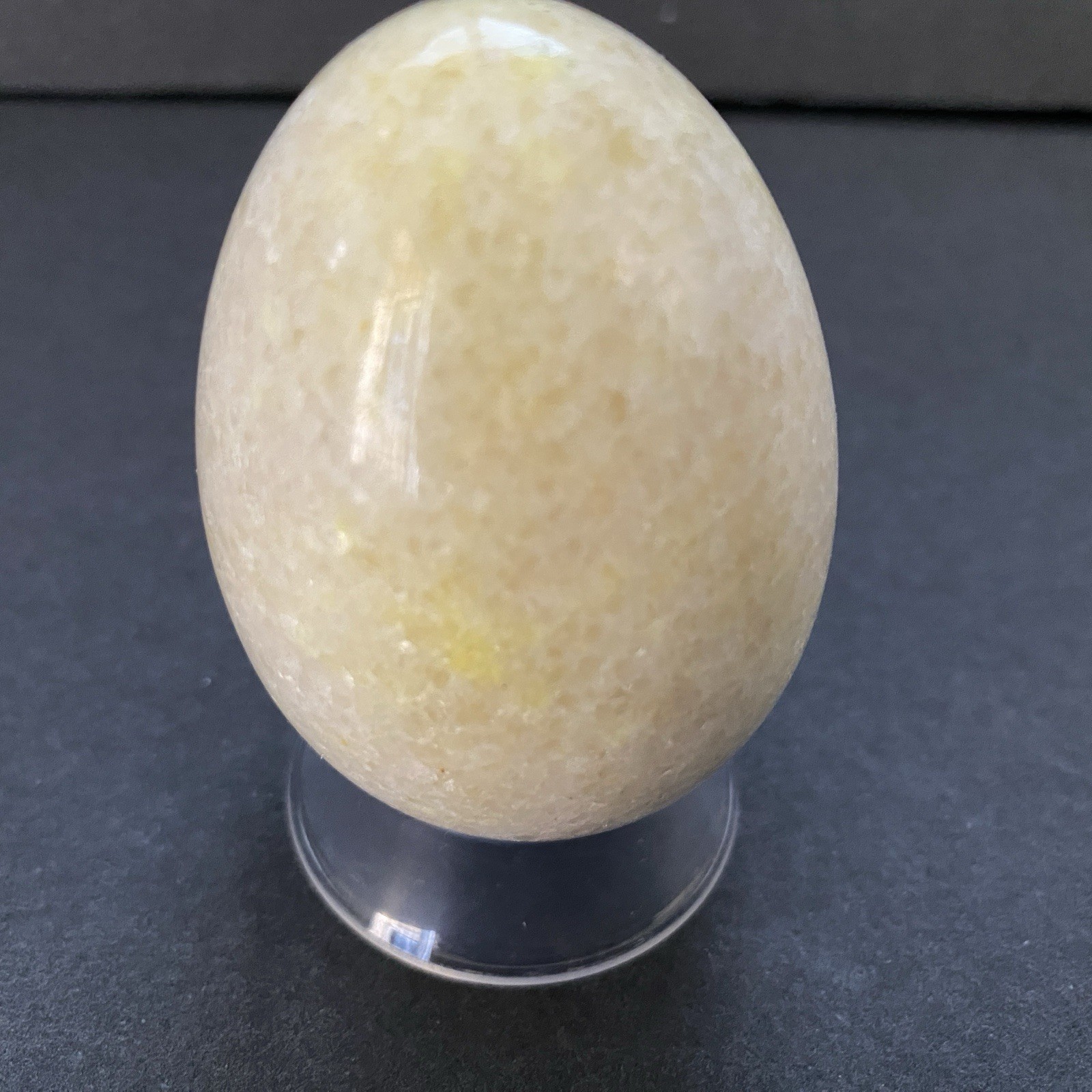 Natural Onyx Stone Egg With Stand Hand Polished Banded Agate Calcite Crystal
