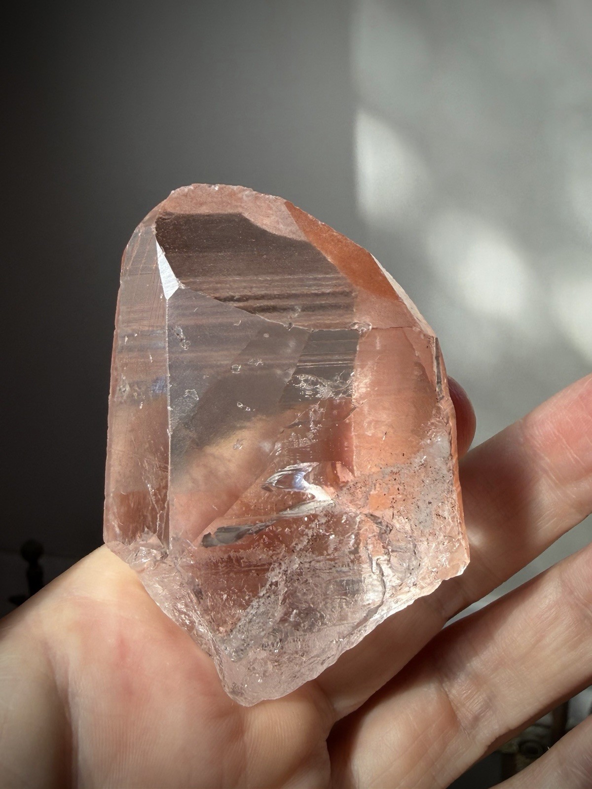 Strawberry Quartz Crystal Lemurian Quartz Window Quartz Natural Lemurian Brazil