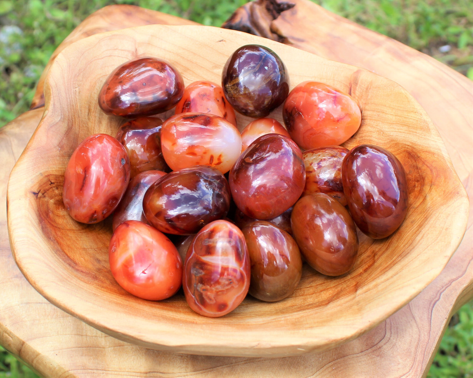 Carnelian Palm Stone: ‘AA’ Grade Hand Polished Pebbles (Wholesale Bulk Lot)
