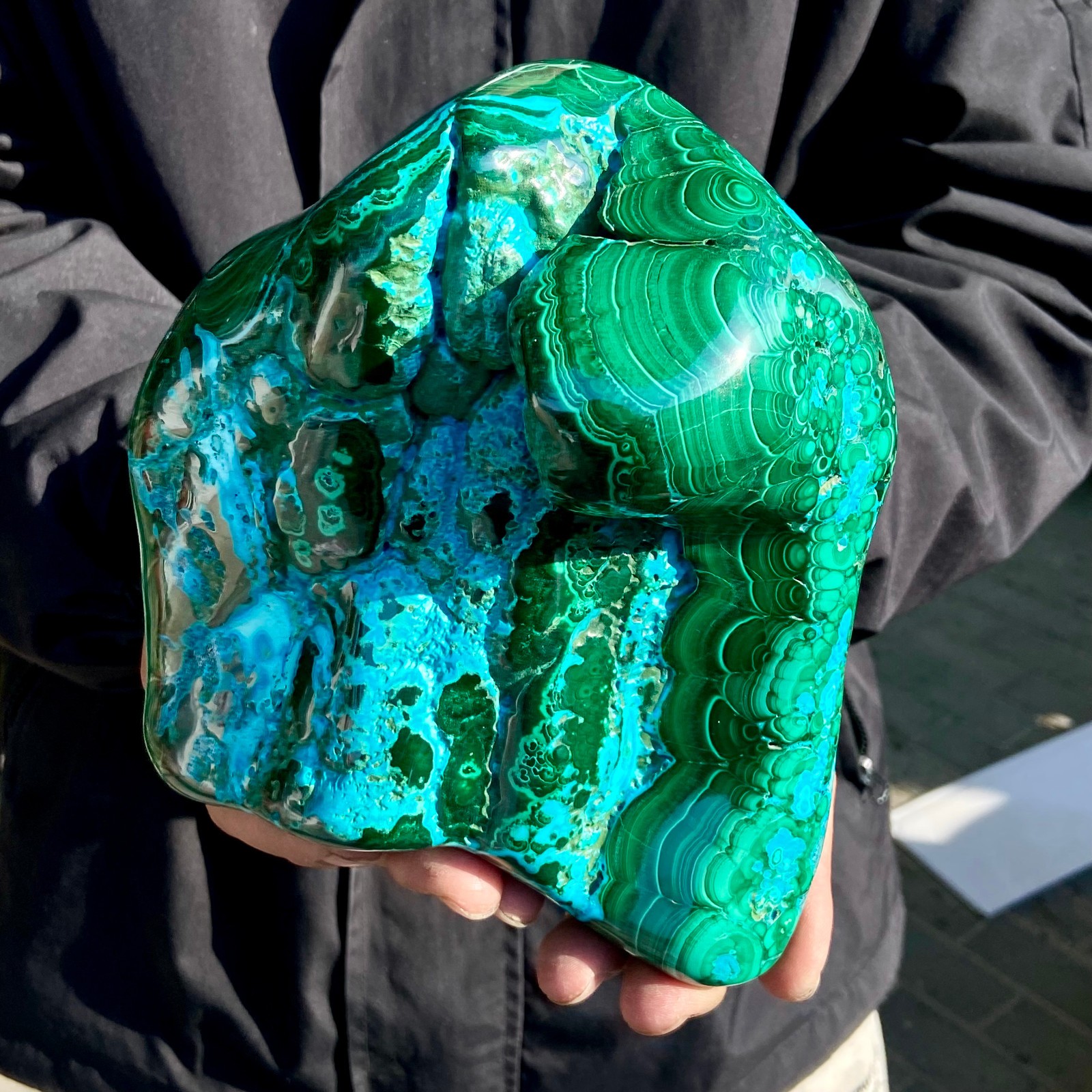 5.9LB Natural Malachite Cat Eye Mineral Specimens Quartz Crystal Reiki Healing